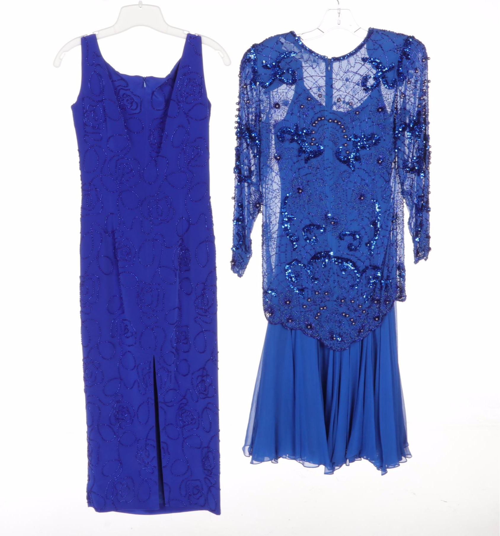 Lillie Rubin and Other Silk Embellished Evening Dresses with Oleg Cassini Shirt