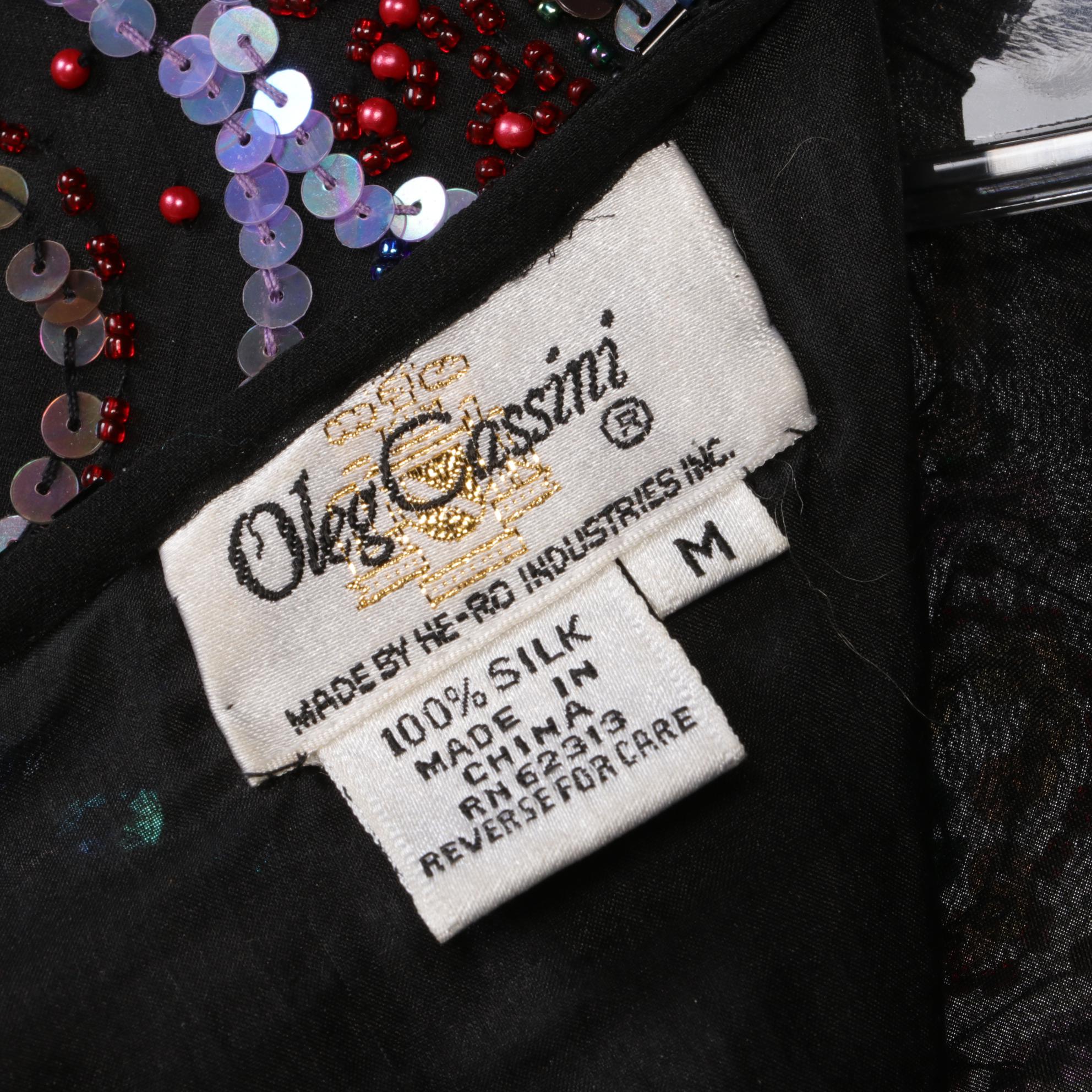 Lillie Rubin and Other Silk Embellished Evening Dresses with Oleg Cassini Shirt