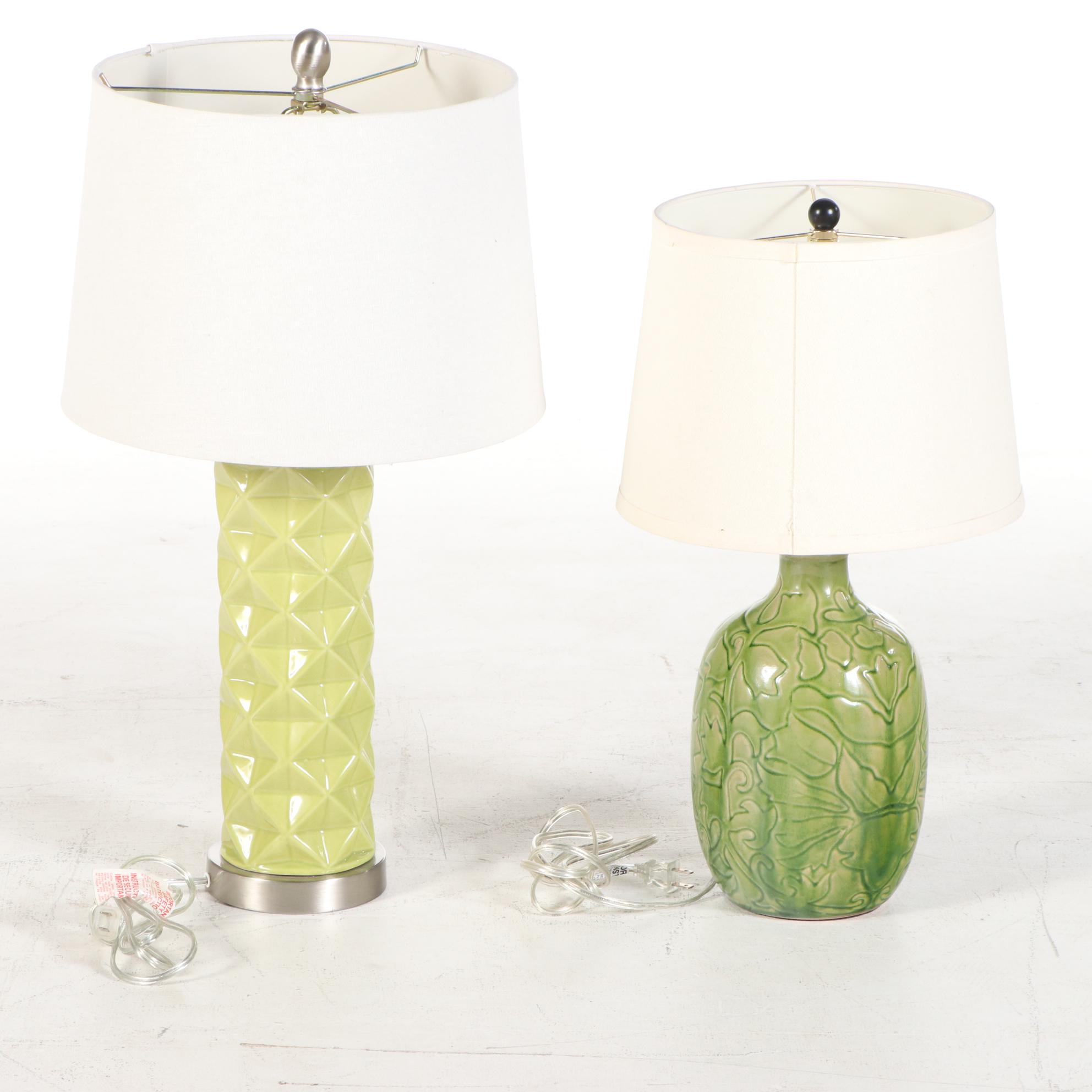 Two Modernist Style Ceramic Table Lamps