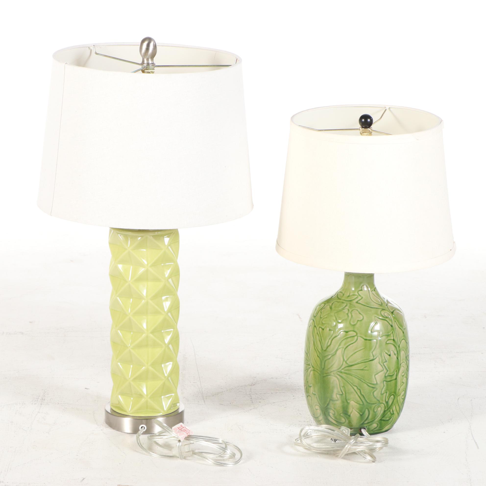 Two Modernist Style Ceramic Table Lamps