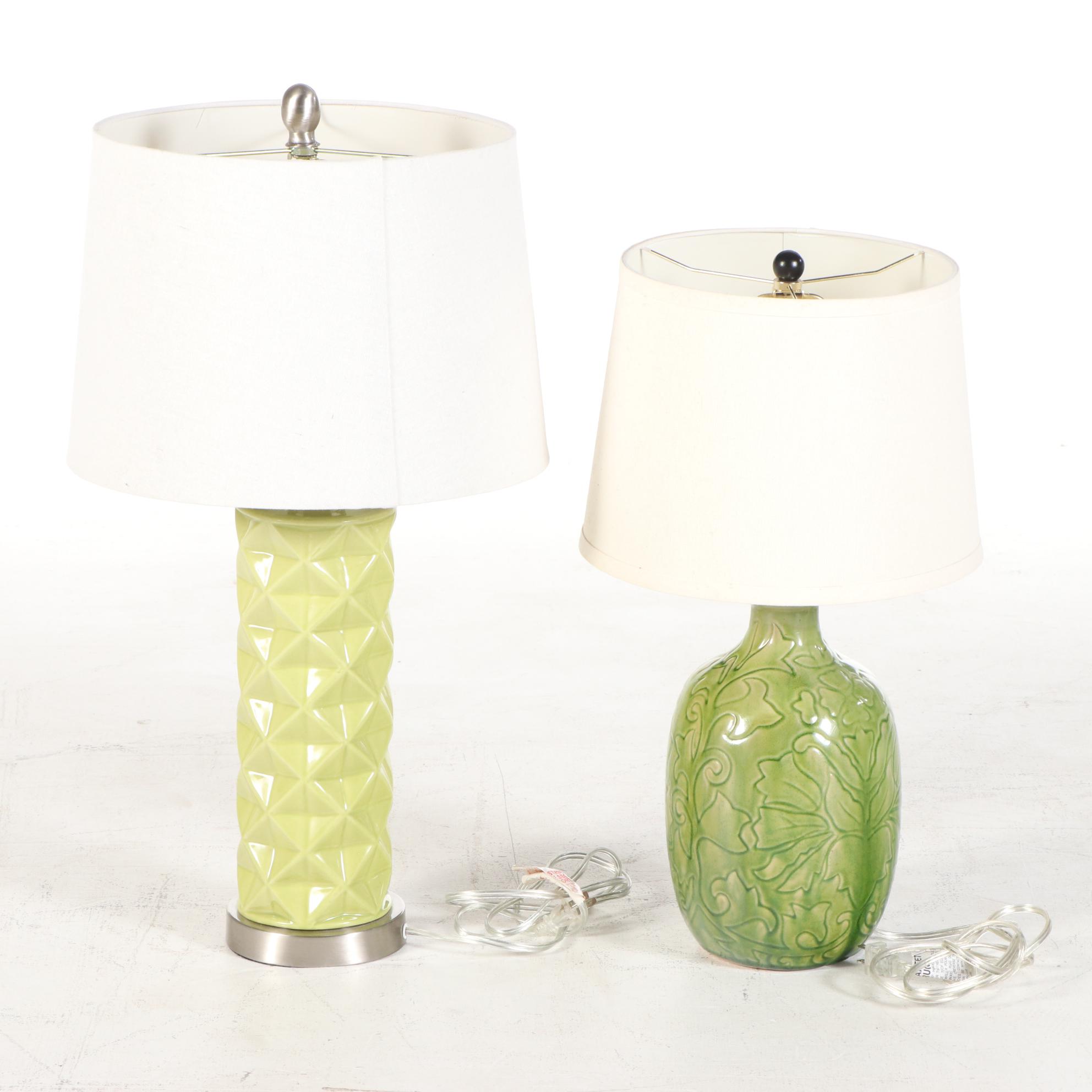 Two Modernist Style Ceramic Table Lamps