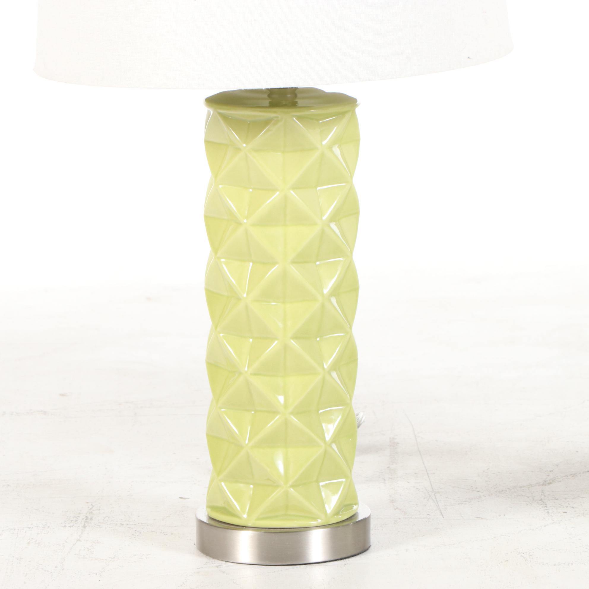 Two Modernist Style Ceramic Table Lamps