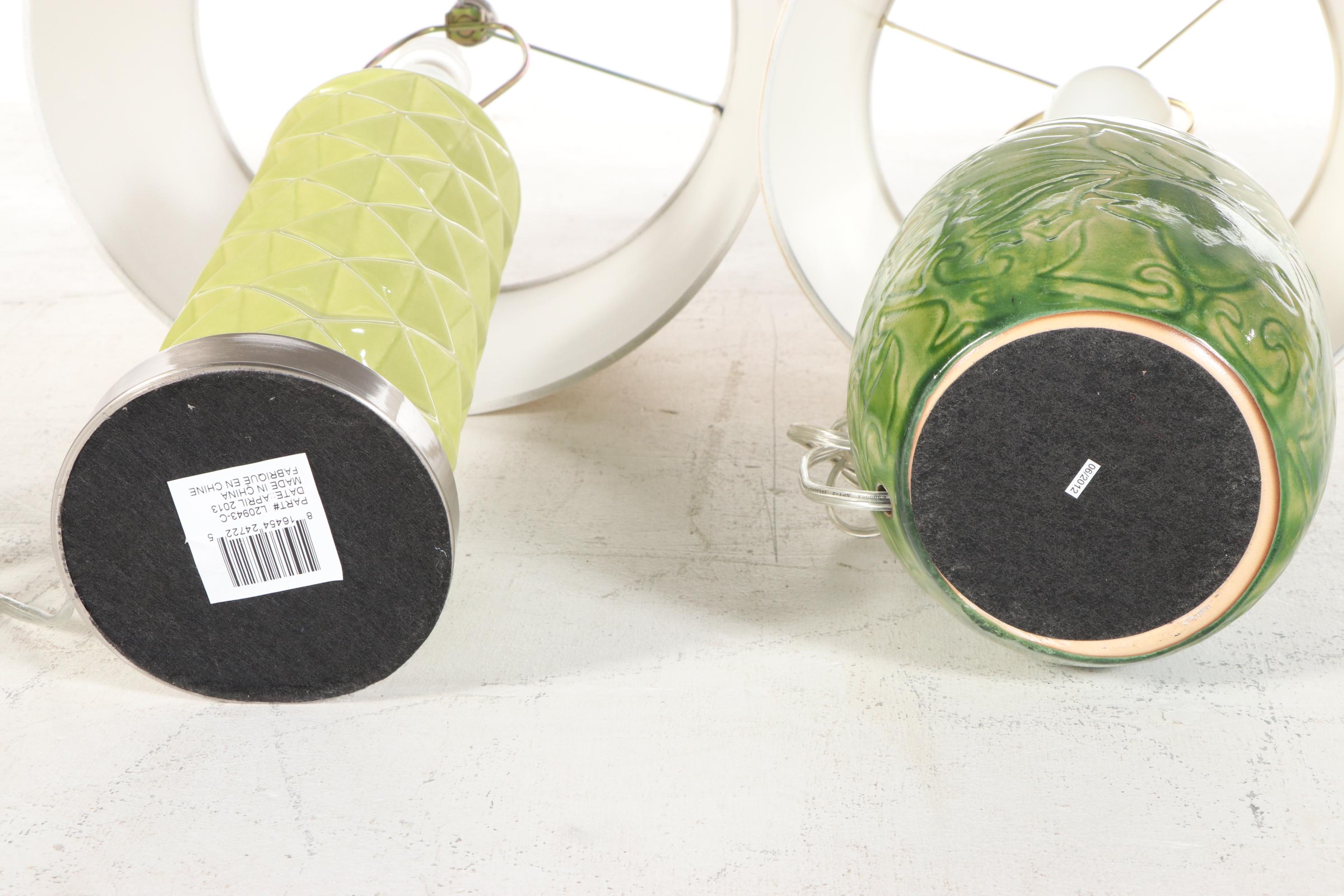 Two Modernist Style Ceramic Table Lamps