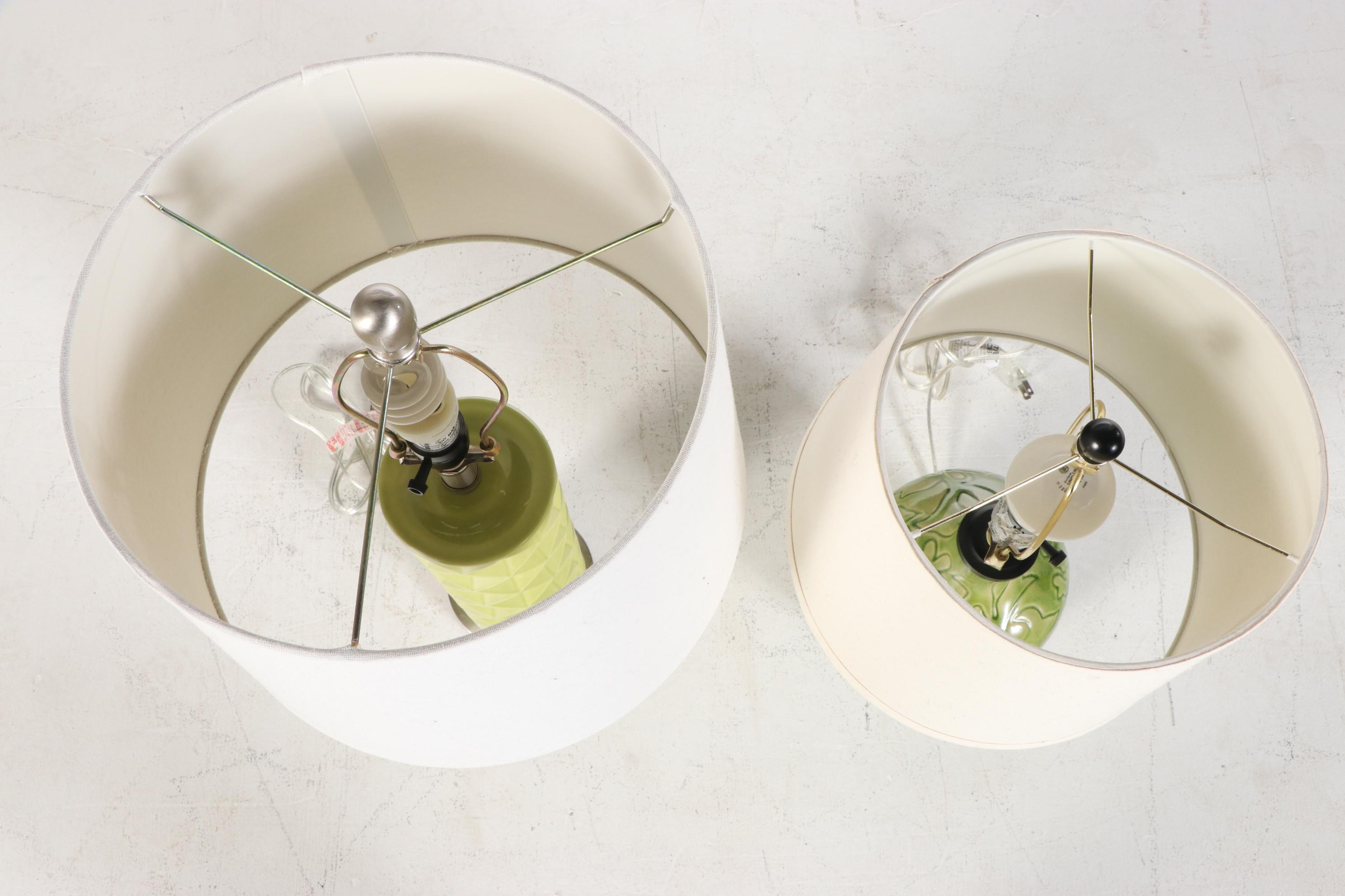 Two Modernist Style Ceramic Table Lamps