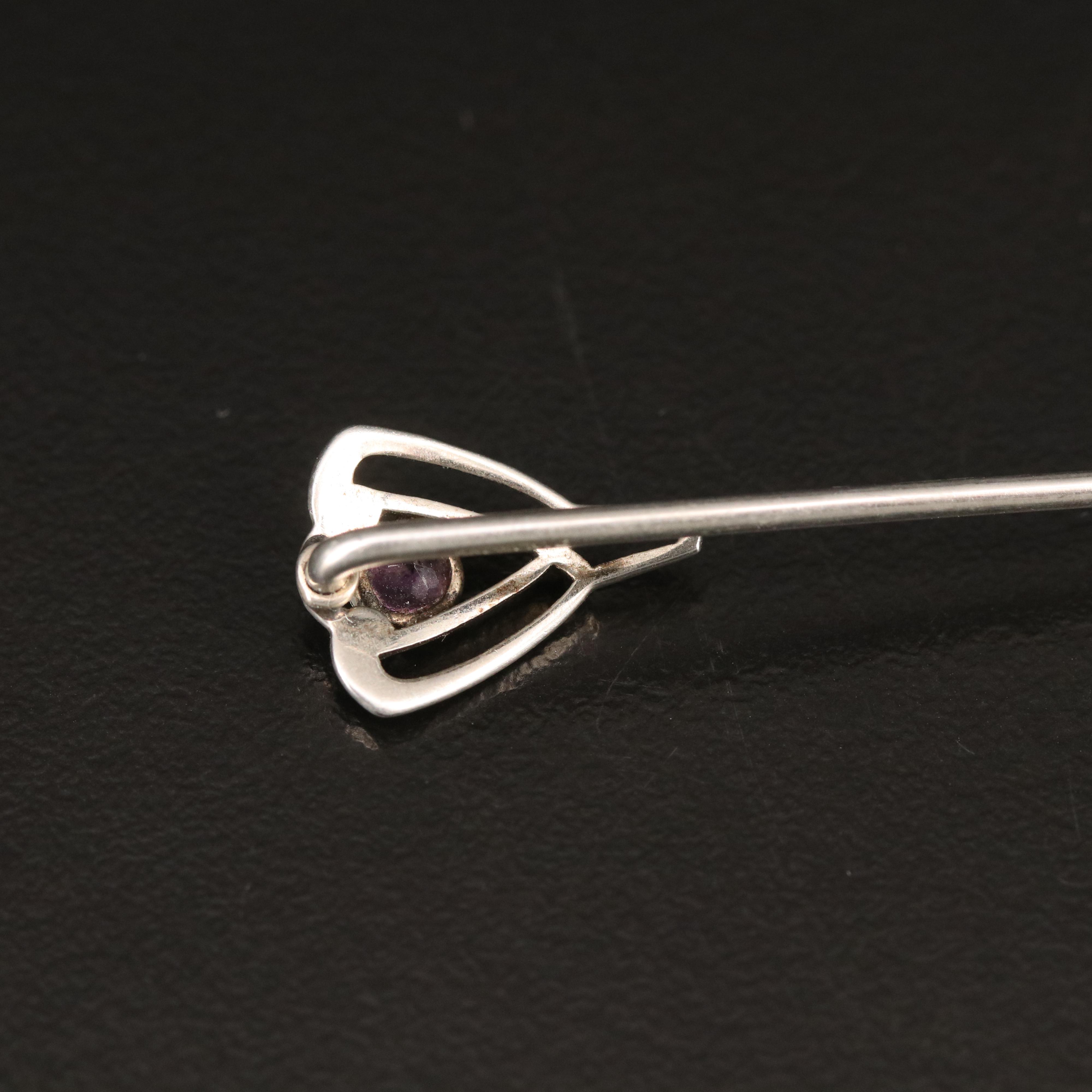 Vintage Jewelry Selection Featuring Krementz Amethyst Stick Pin