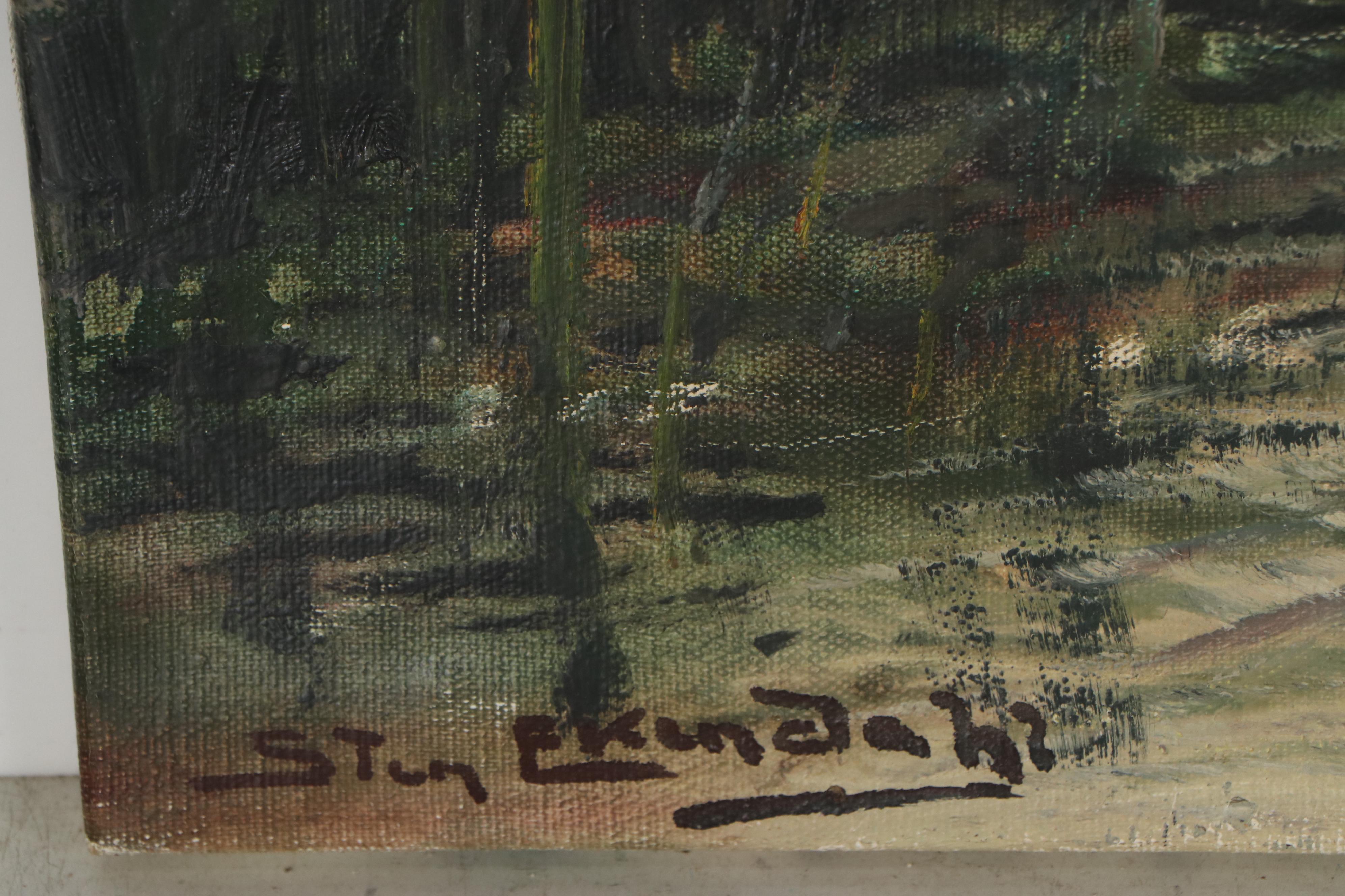 Sten Ekendahl Oil Painting of Reclining Nude, Mid-20th Century