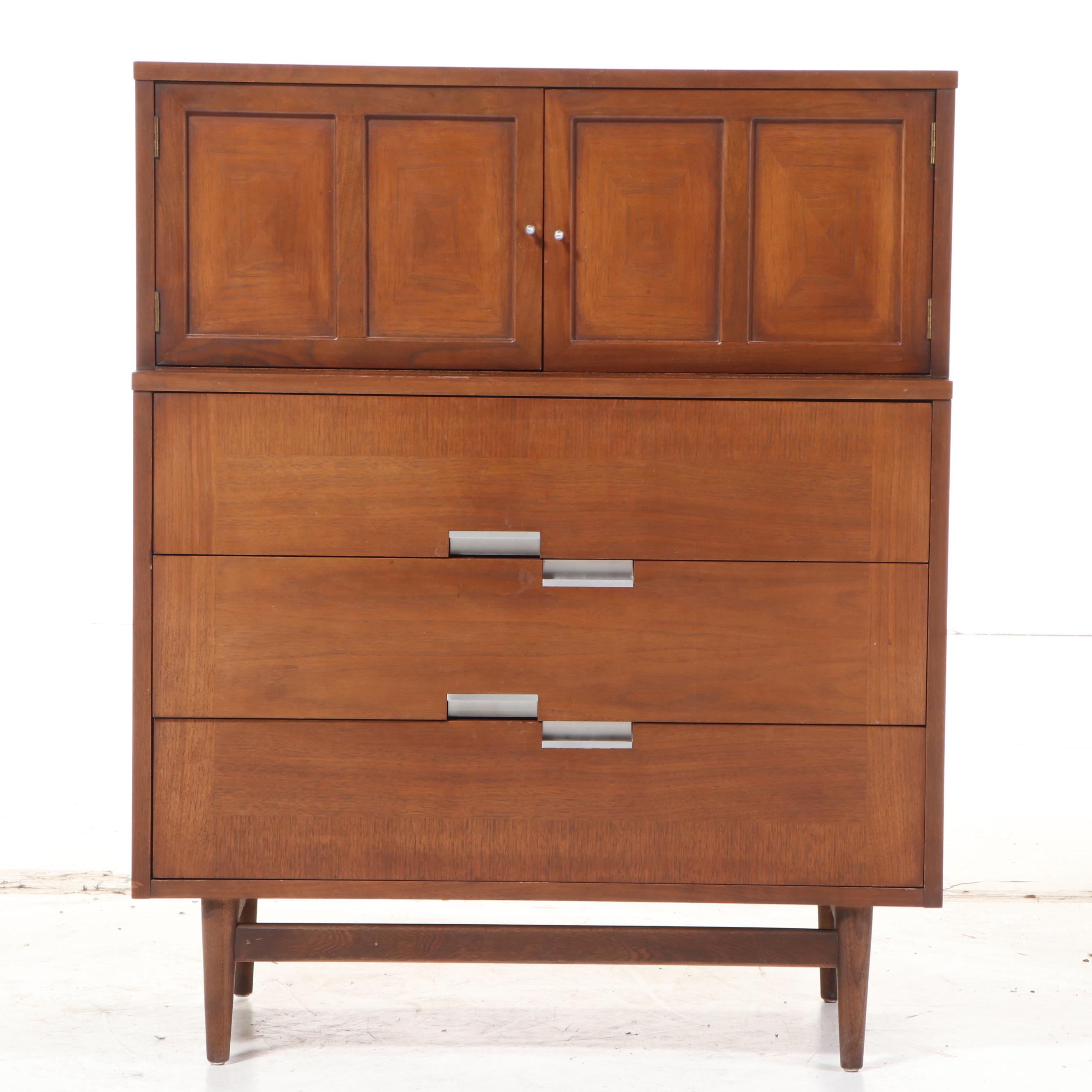 Merton Gershun for American of Martinsville Mid Century Modern Walnut High Chest