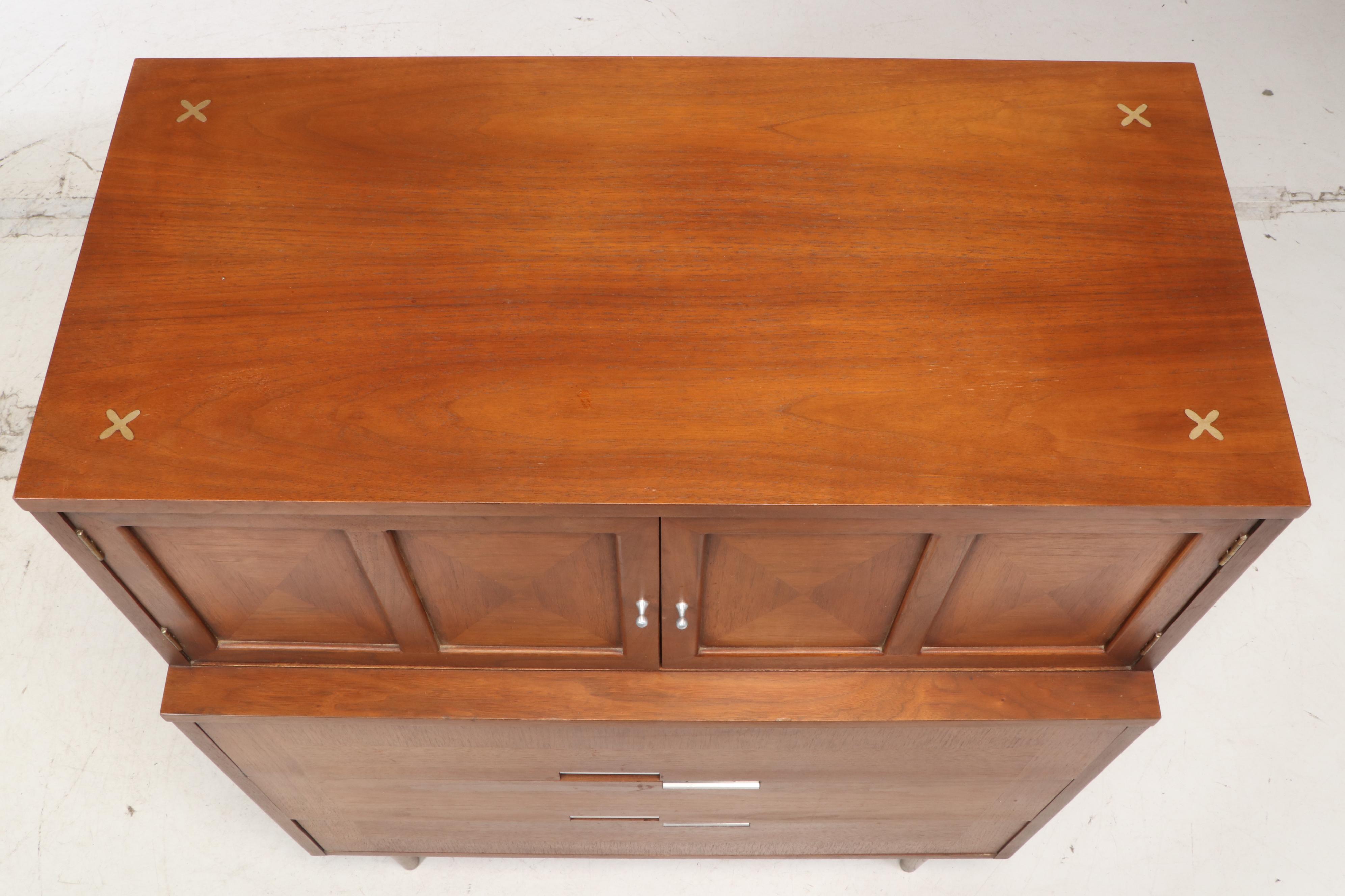 Merton Gershun for American of Martinsville Mid Century Modern Walnut High Chest