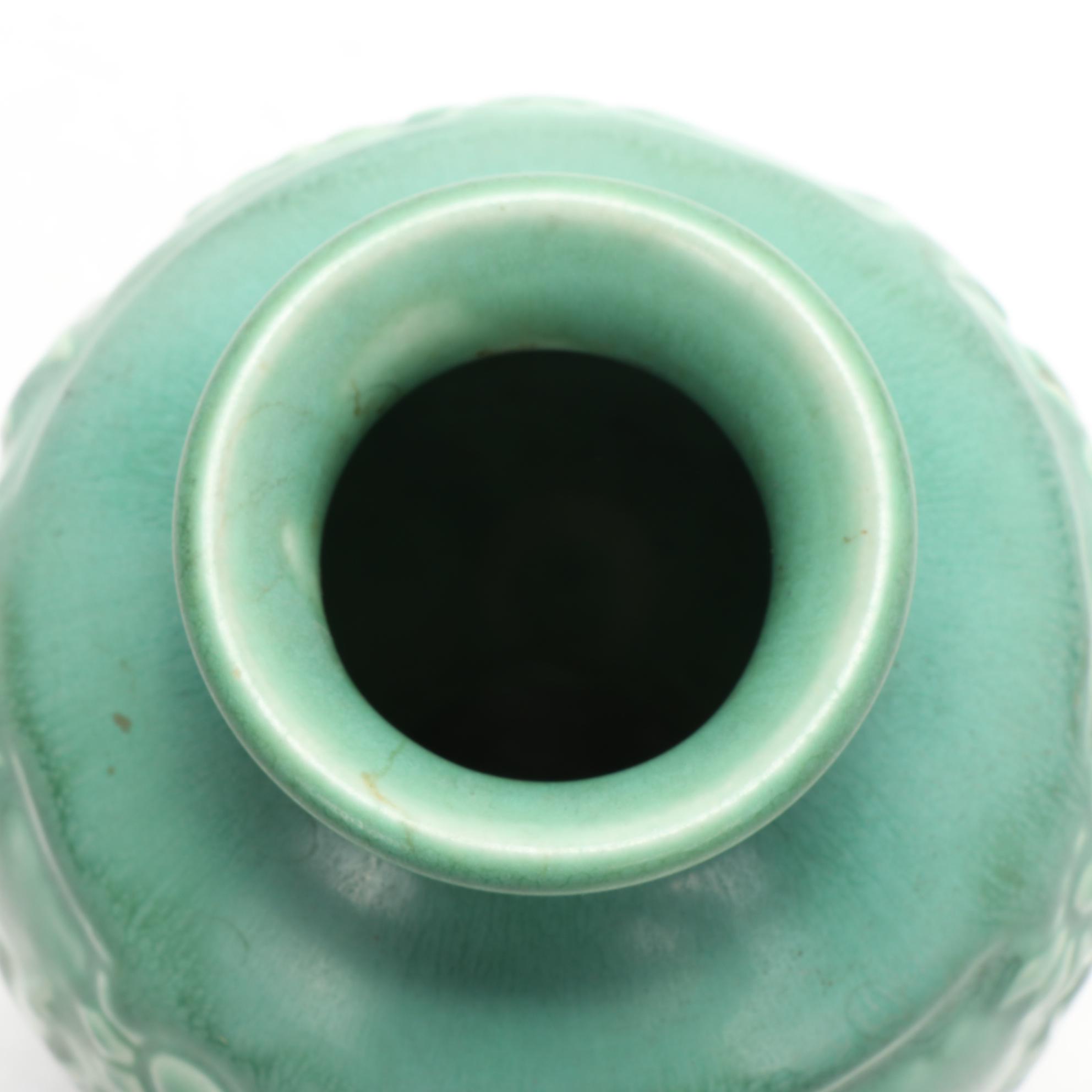 Rookwood Pottery Green Matte Glaze Sunflower Vase, 1928