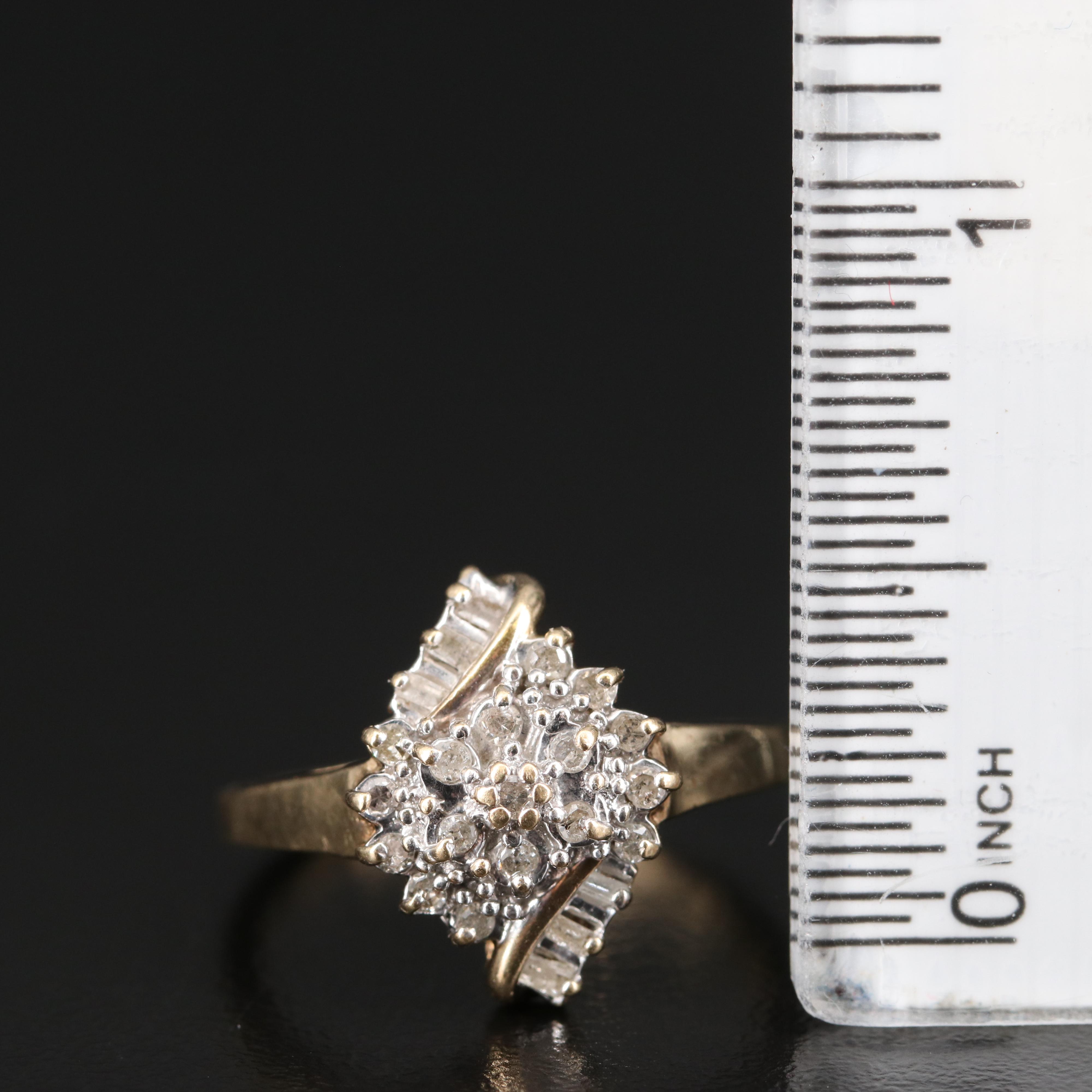 10K Diamond Cluster Ring