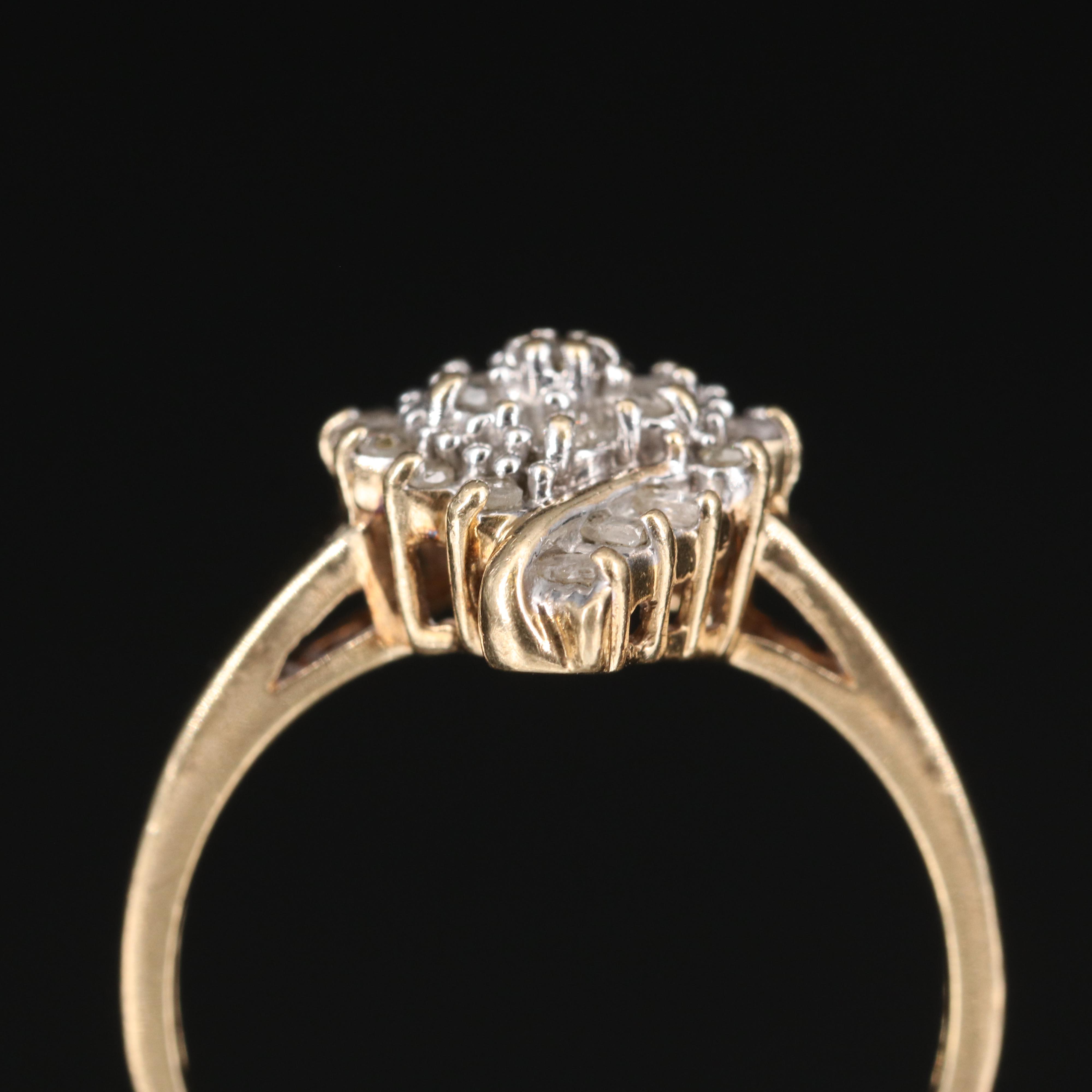 10K Diamond Cluster Ring