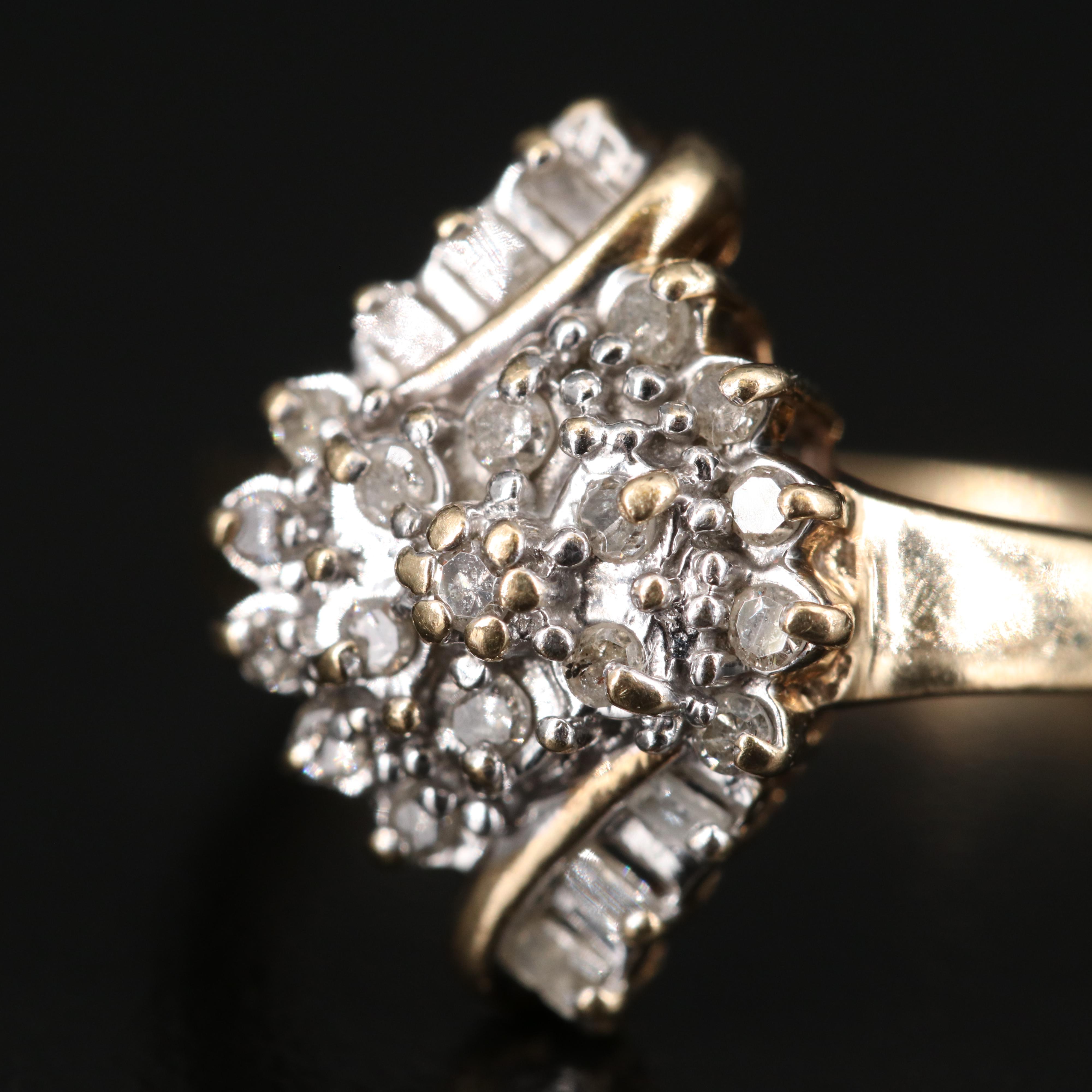 10K Diamond Cluster Ring