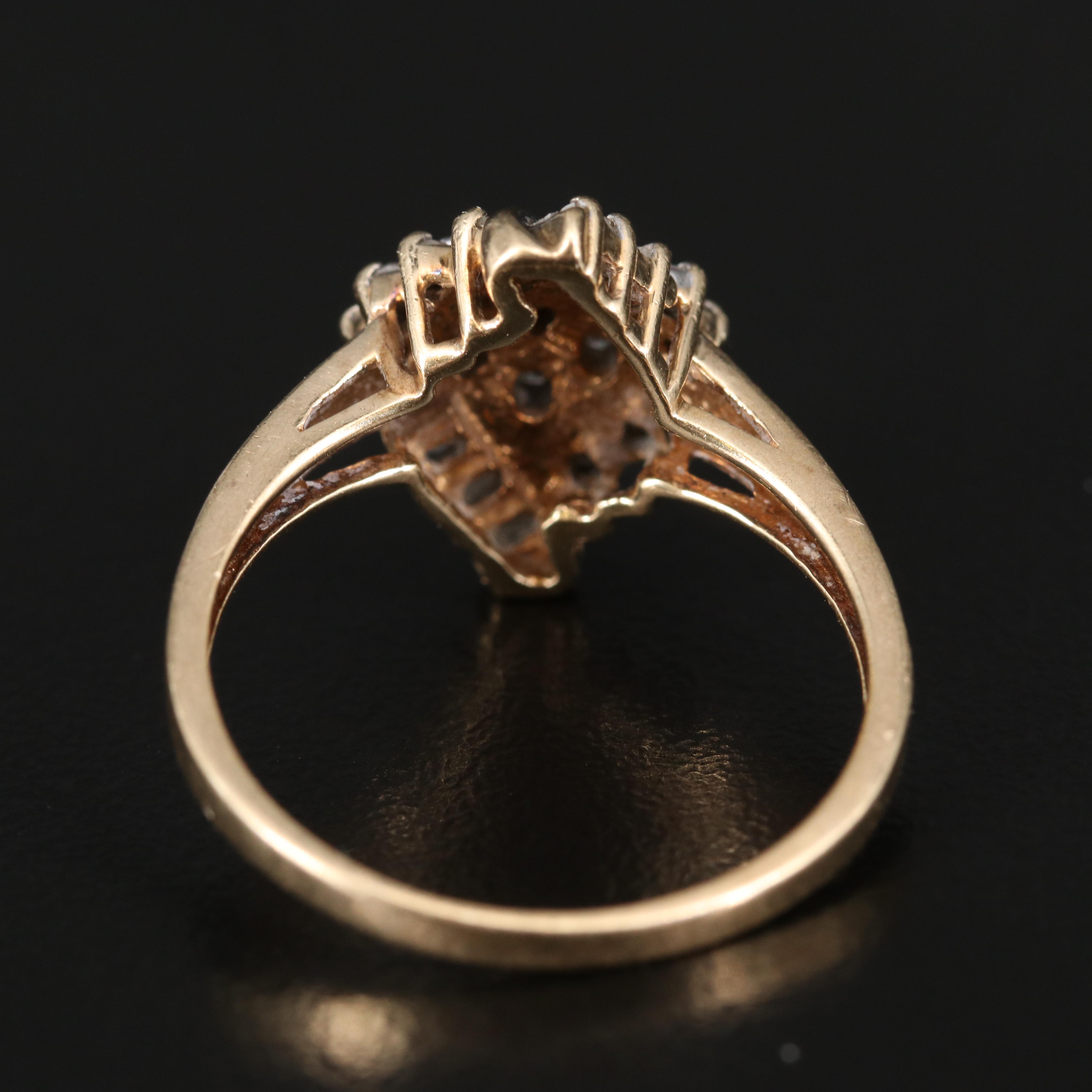 10K Diamond Cluster Ring