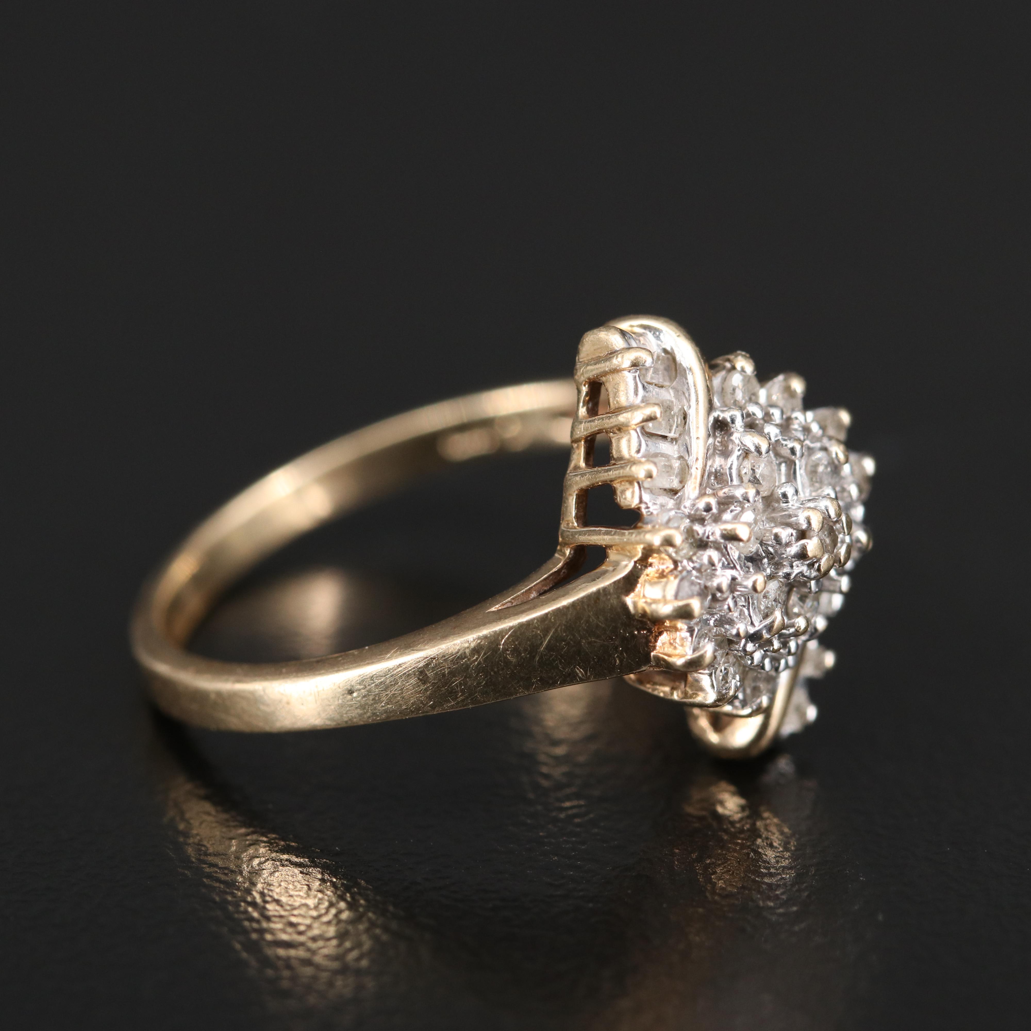10K Diamond Cluster Ring