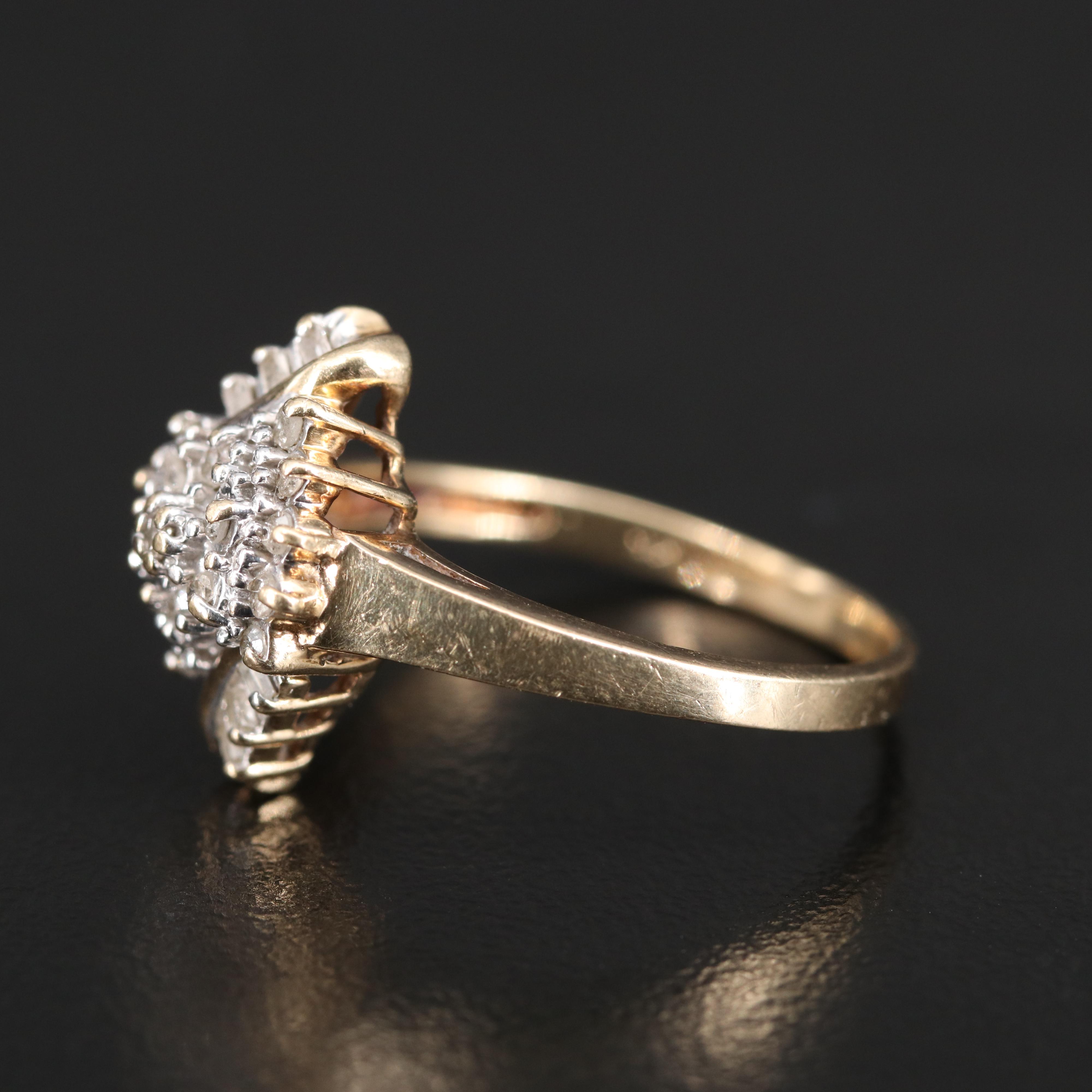 10K Diamond Cluster Ring