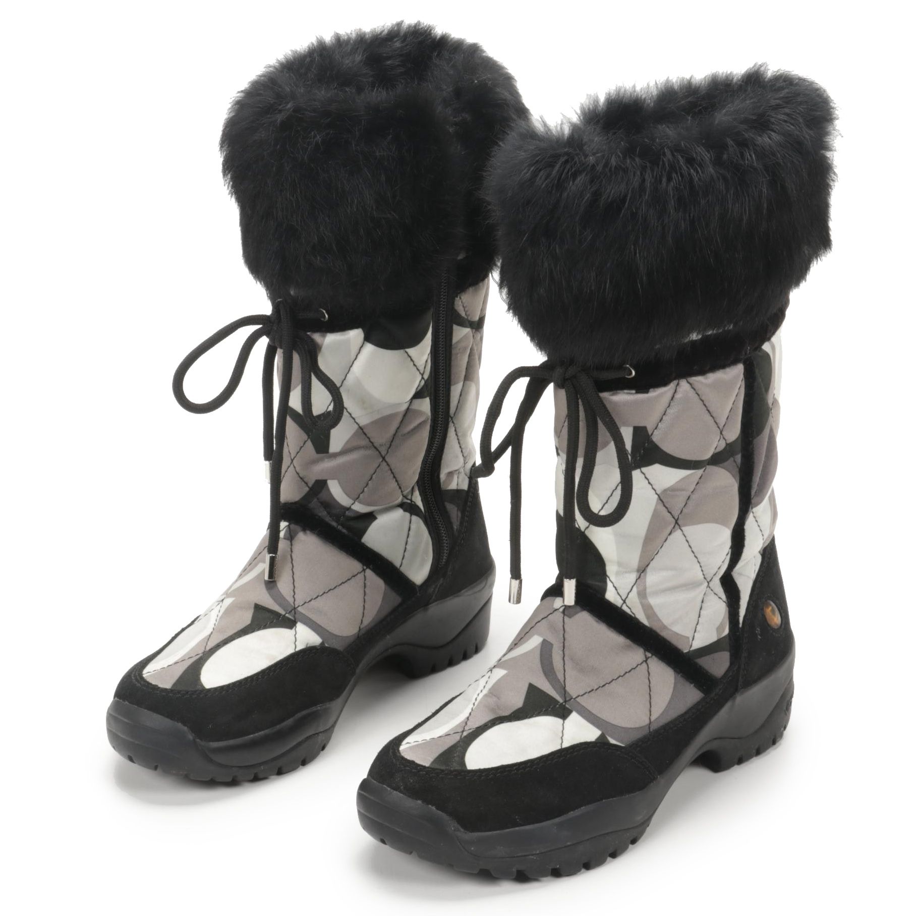 Coach Sasha Fur Trim and Suede Snow Boots
