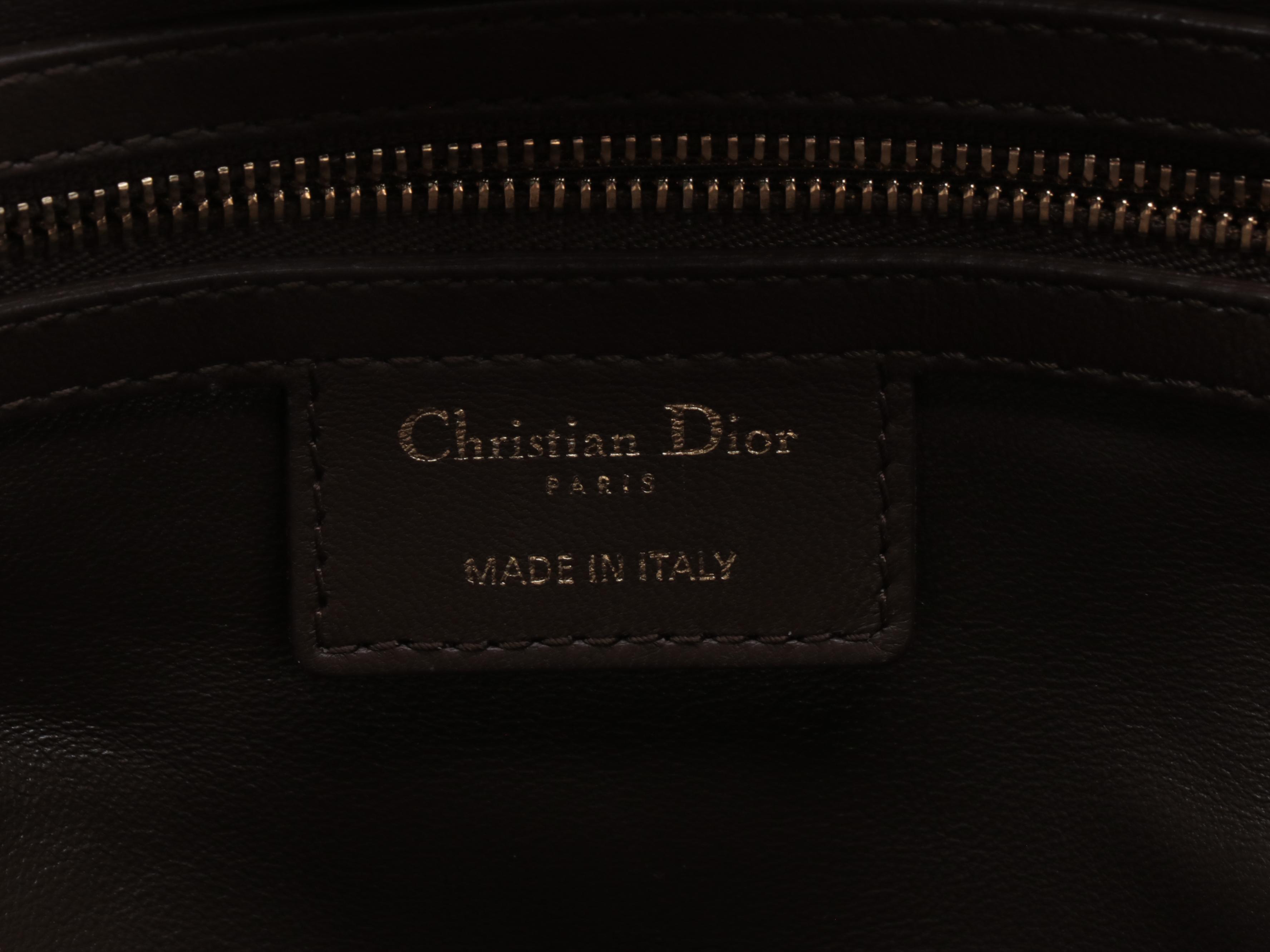 Christian Dior Granville Chain Tote in Brown Cannage Quilted Leather