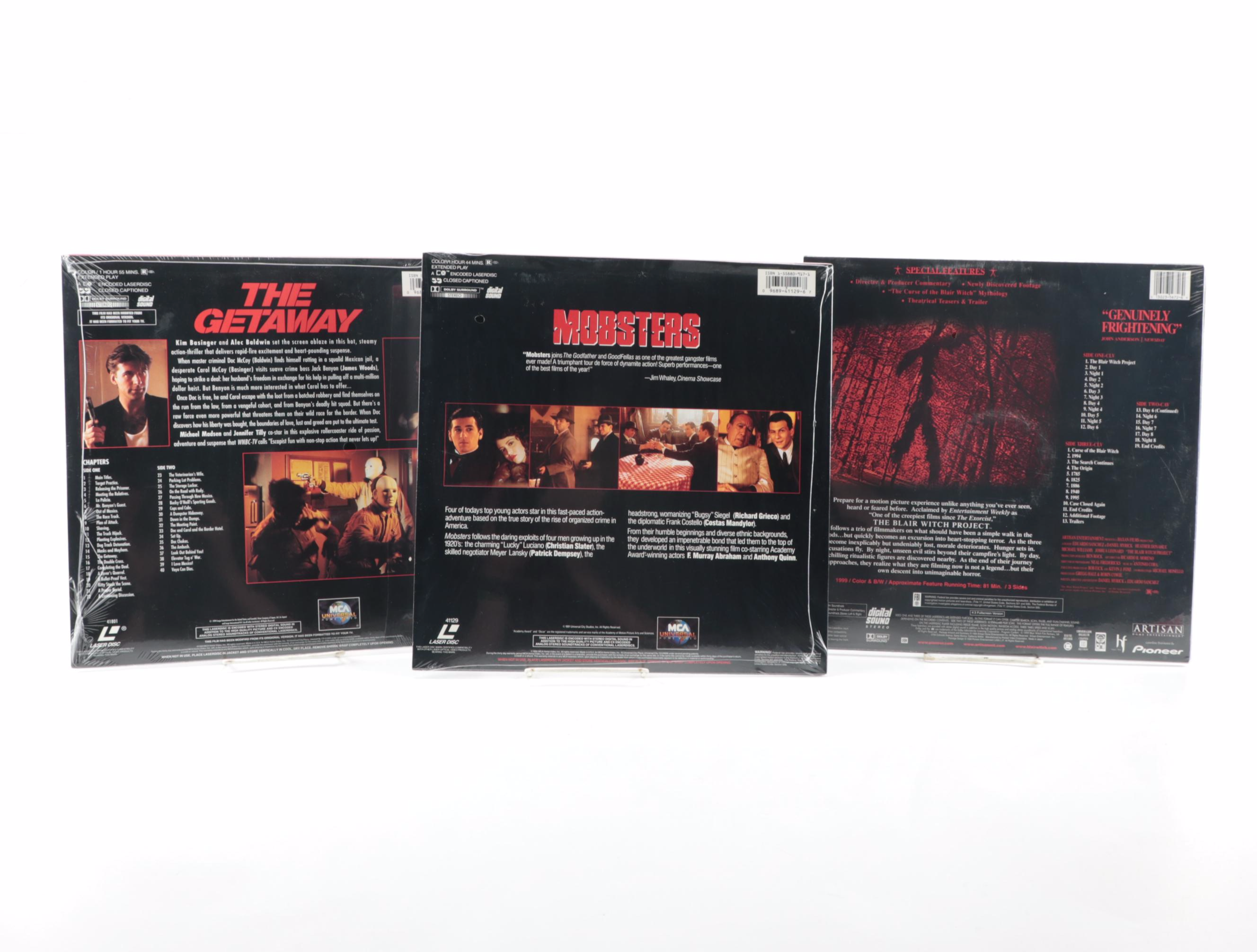 Laser Video Discs "The Blair Witch Project", "Mobsters" ,"The Getaway" and More