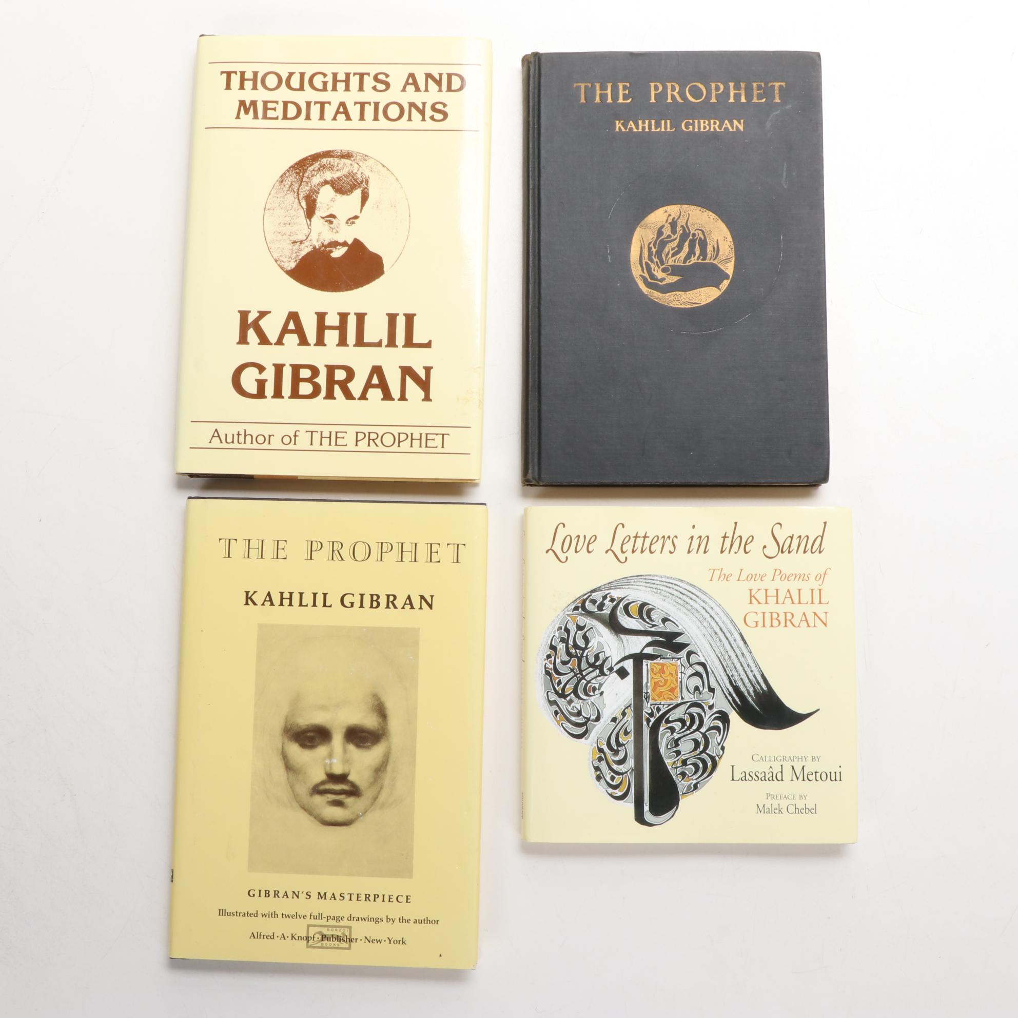 Kahlil Gibran Poetry Books with Italian Terre d'Umbria Baking Dish and Figurine