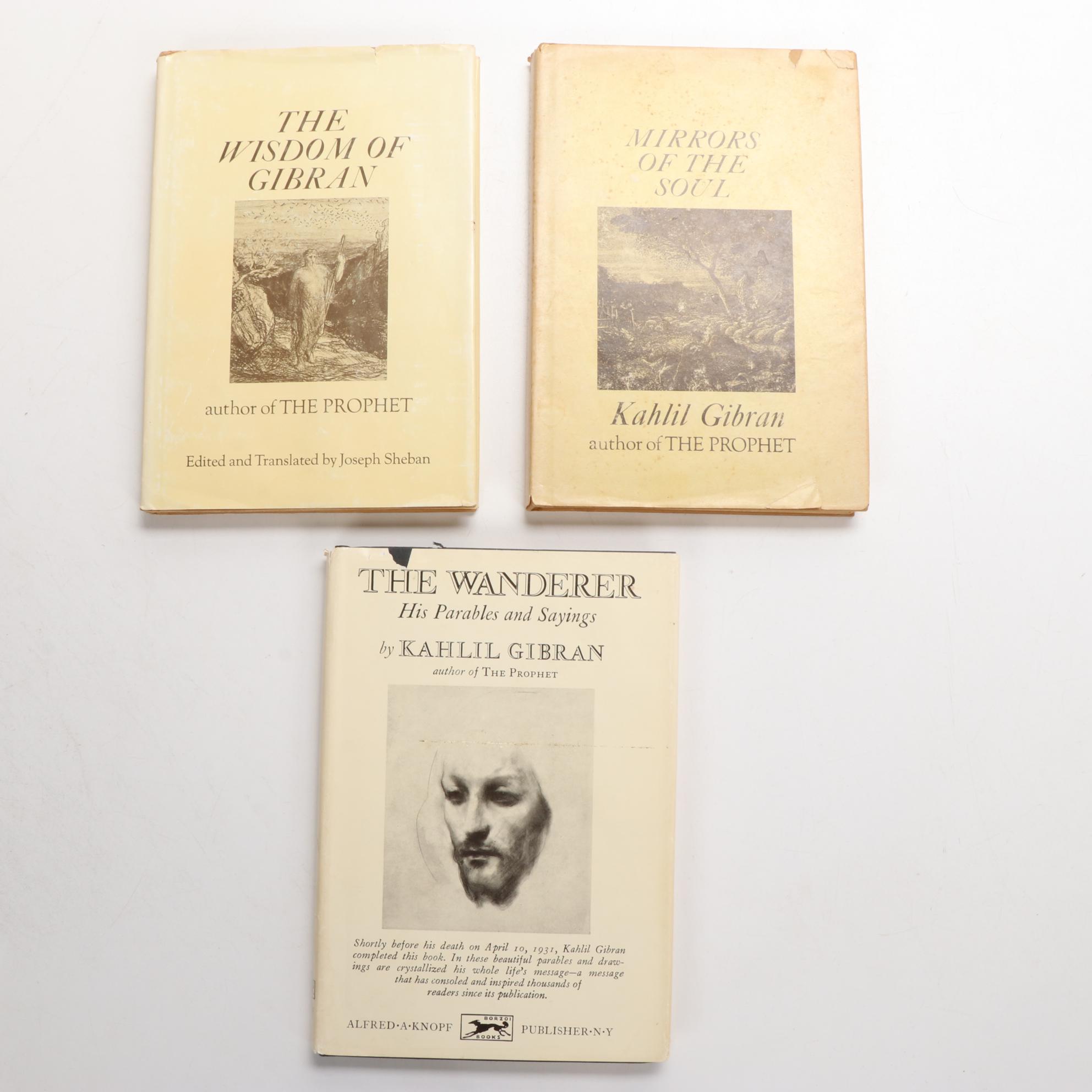 Kahlil Gibran Poetry Books with Italian Terre d'Umbria Baking Dish and Figurine