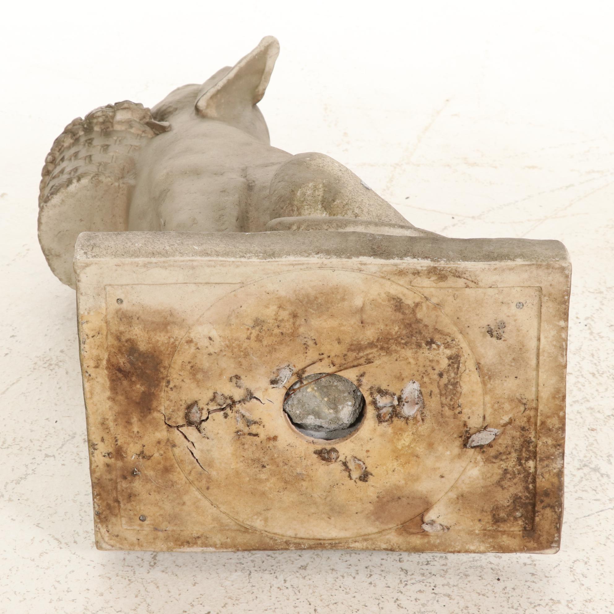 Pair of Resin Dogs with Flower Baskets Lawn Ornaments, Contemporary