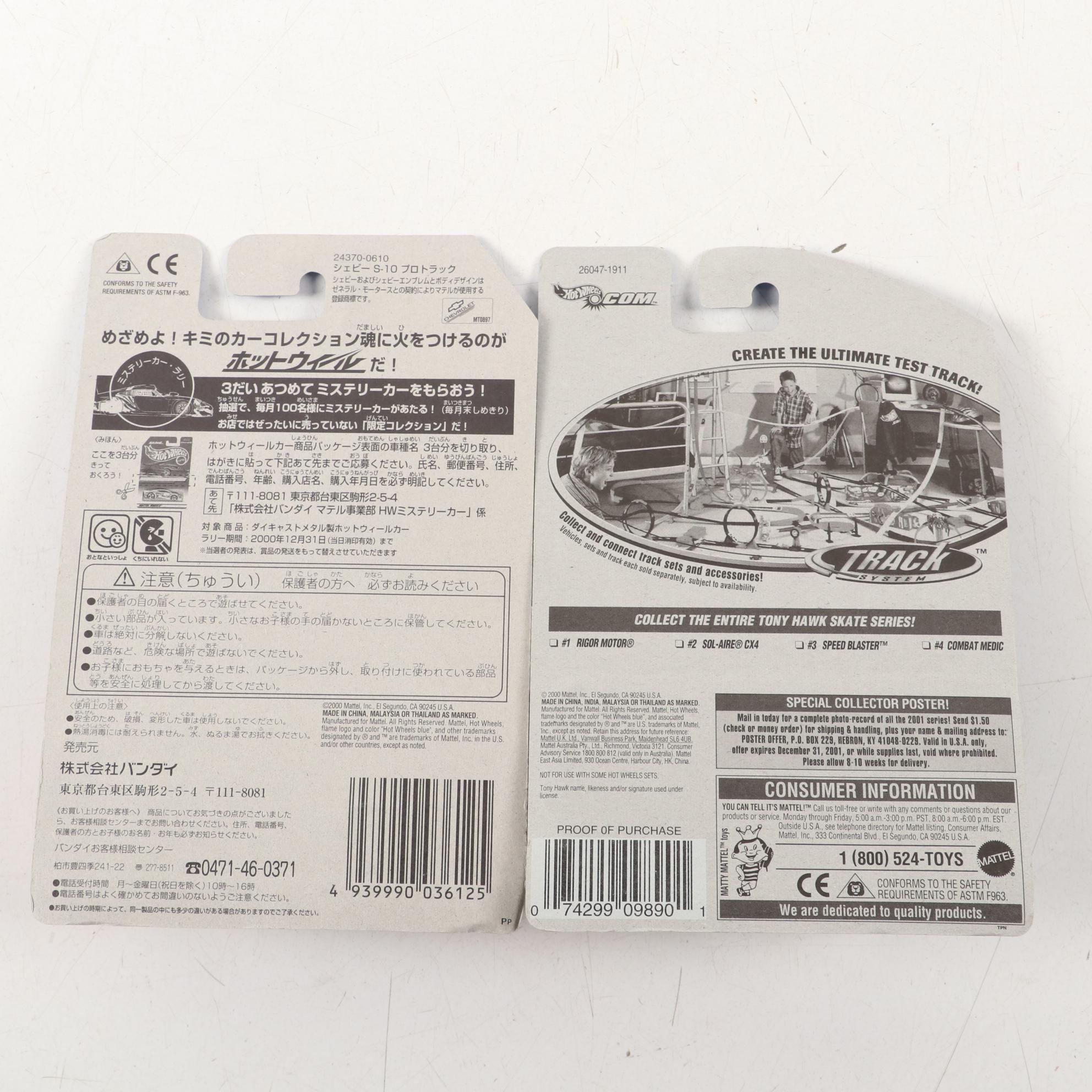 Mattel Hot Wheels Diecast Model Cars in Original Packaging