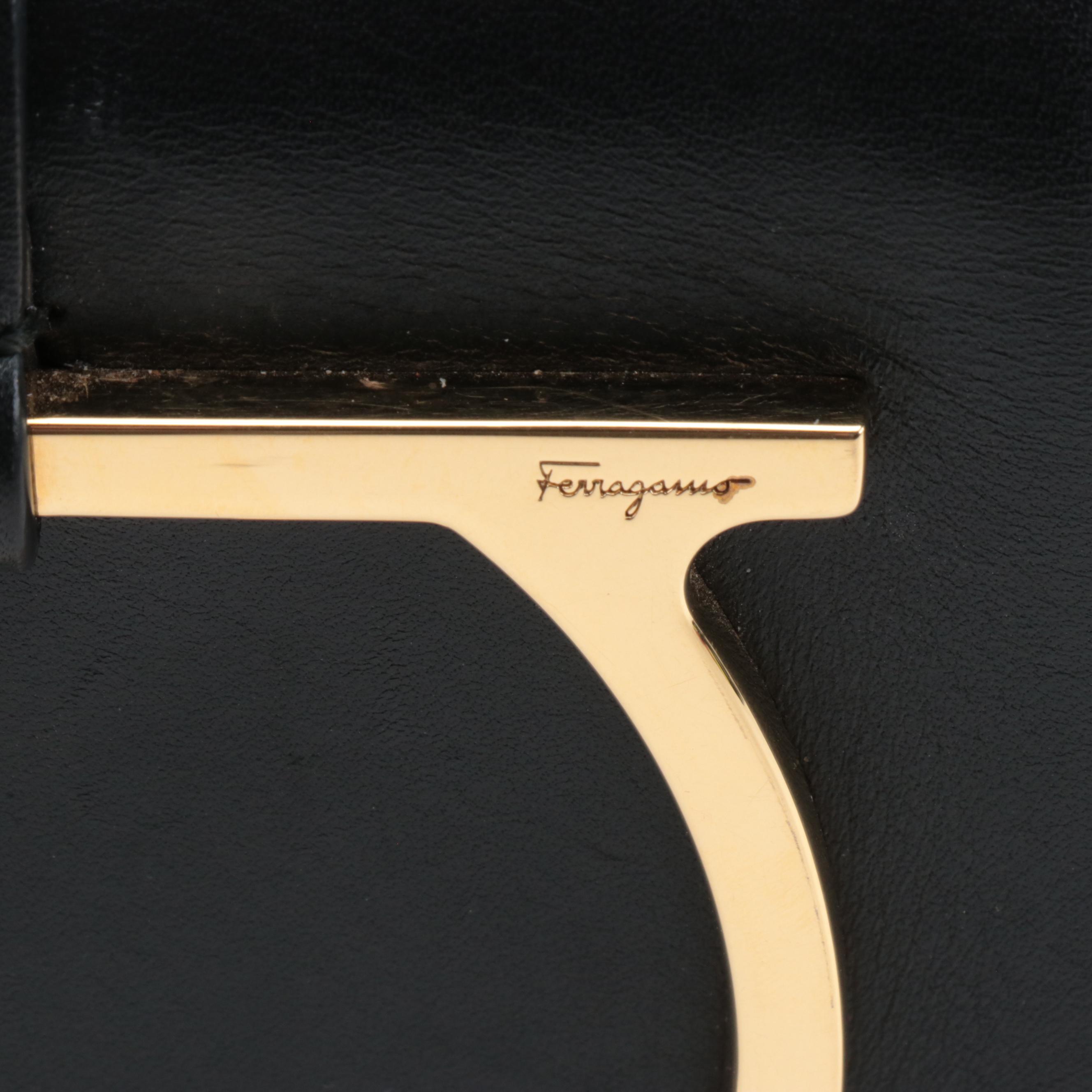 Salvatore Ferragamo Sabine Crossbody Bag in Black Leather