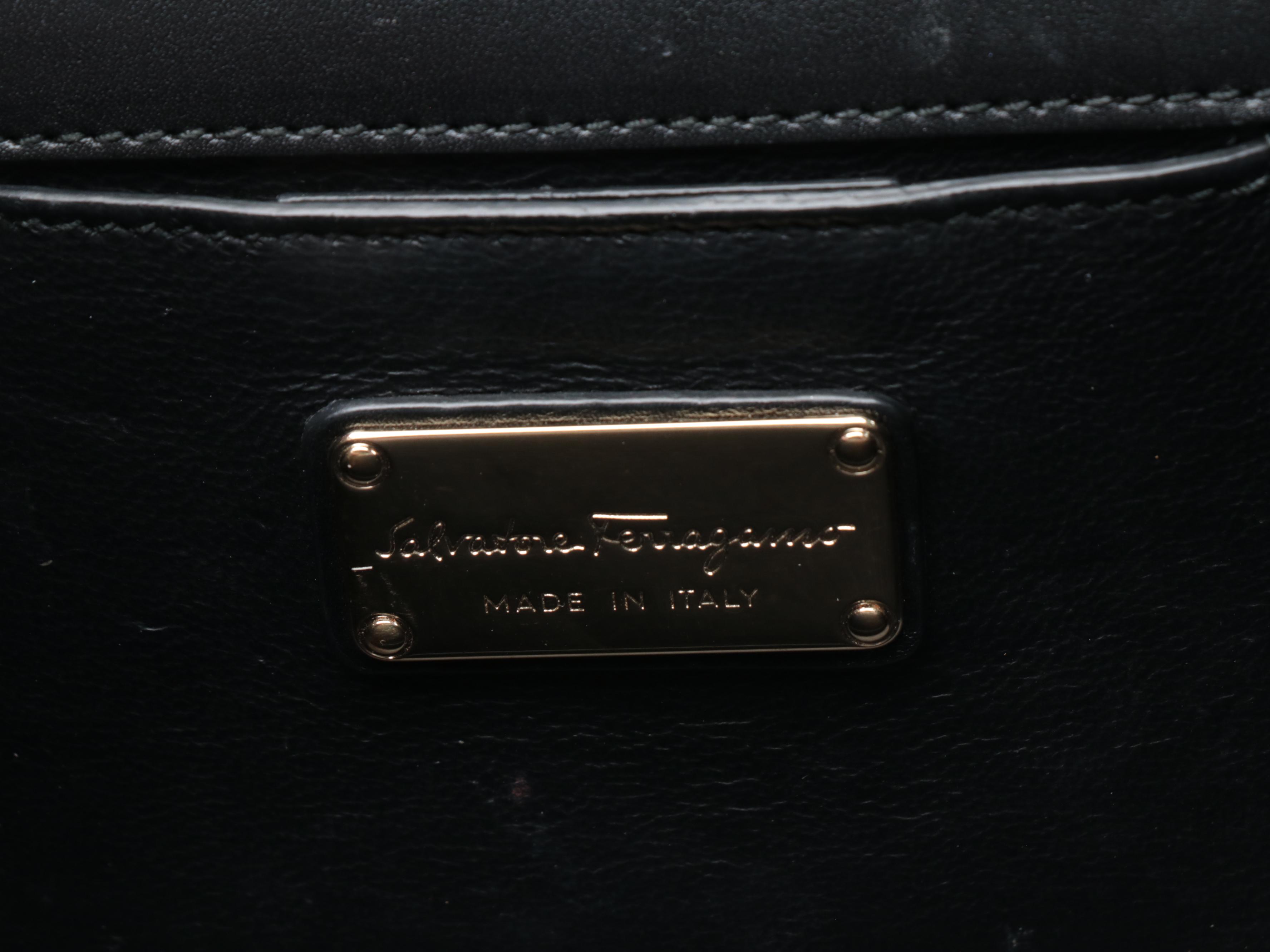 Salvatore Ferragamo Sabine Crossbody Bag in Black Leather