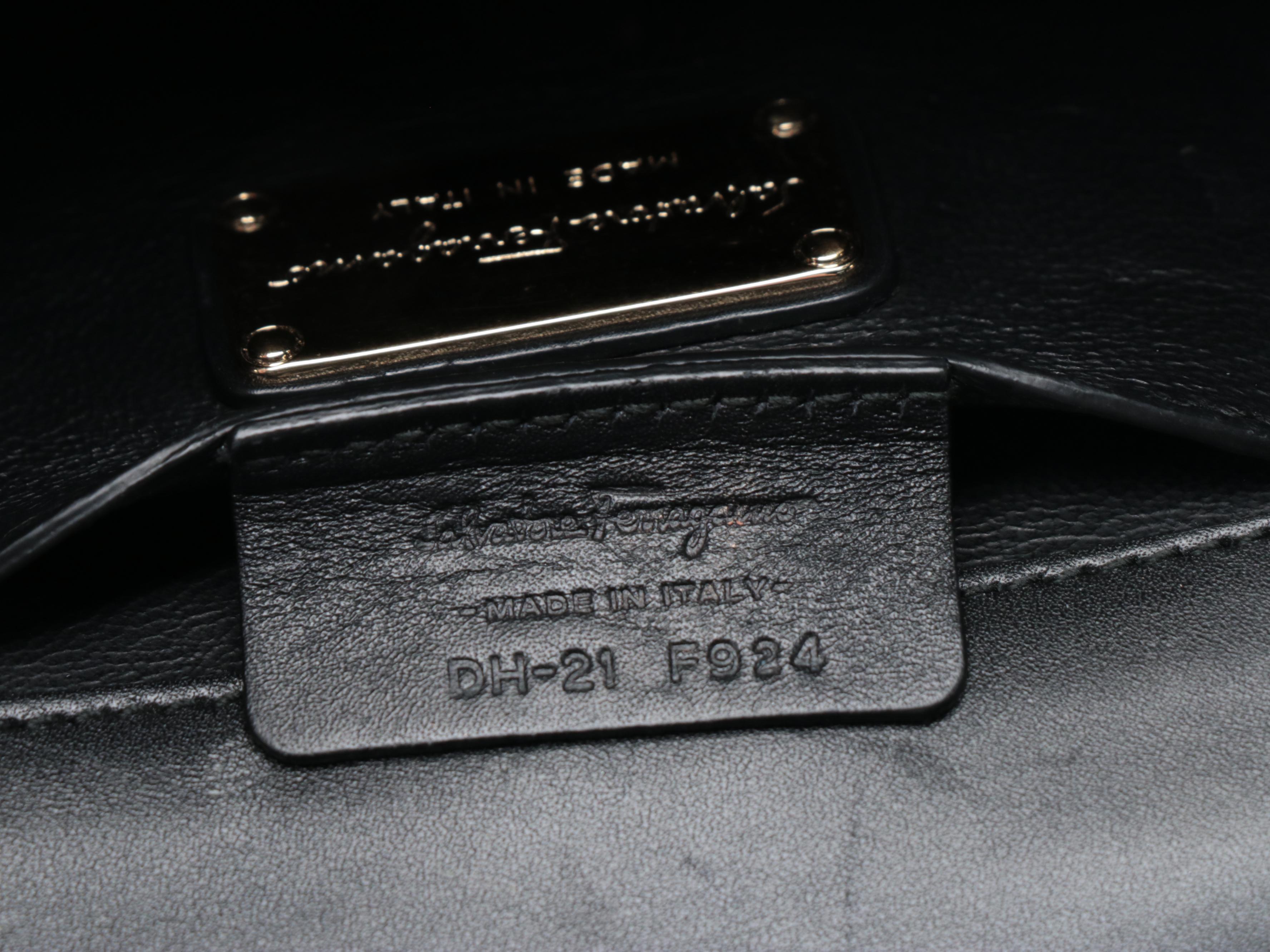 Salvatore Ferragamo Sabine Crossbody Bag in Black Leather