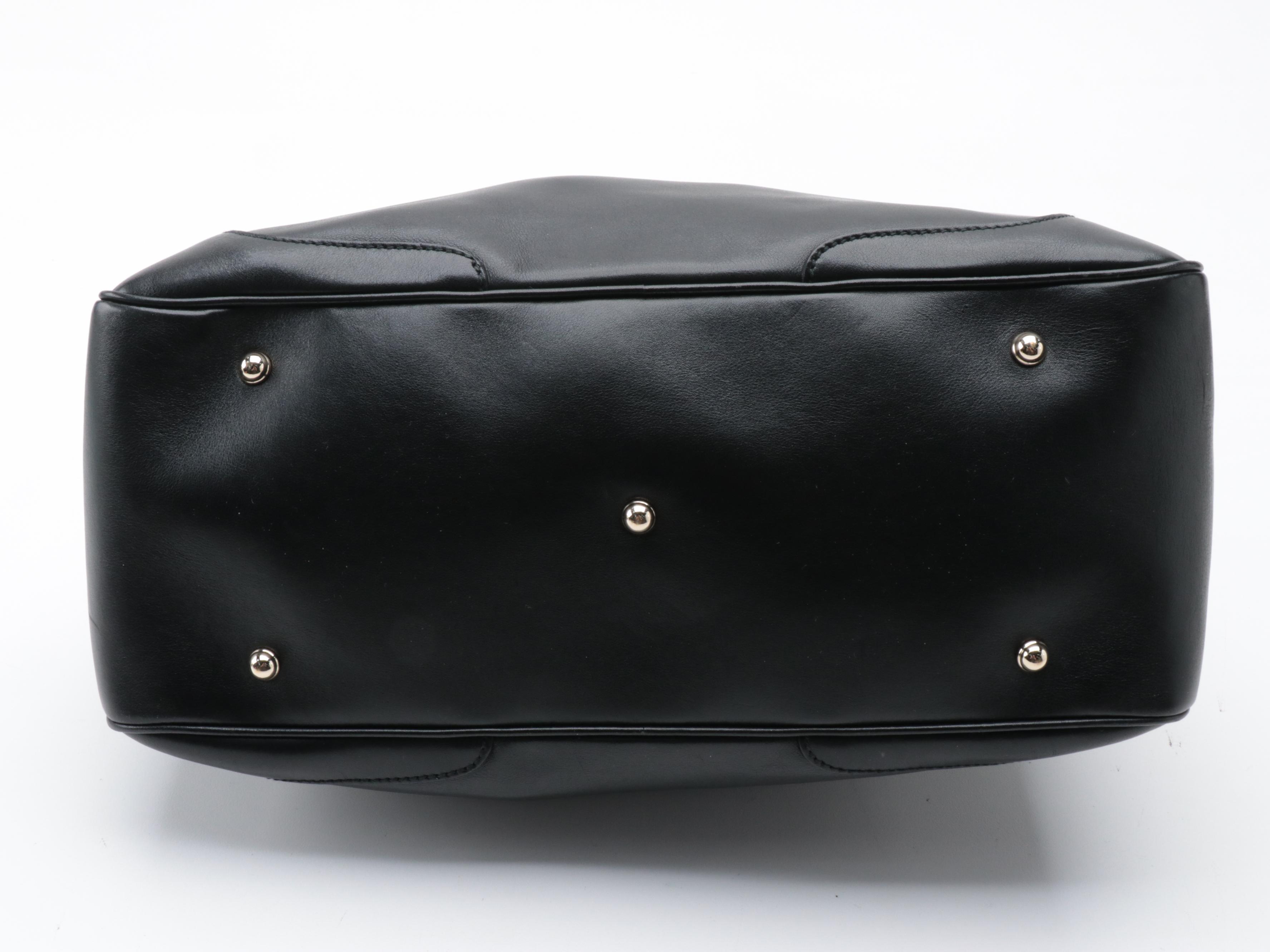 Gucci Bamboo Boston Bag in Black Leather