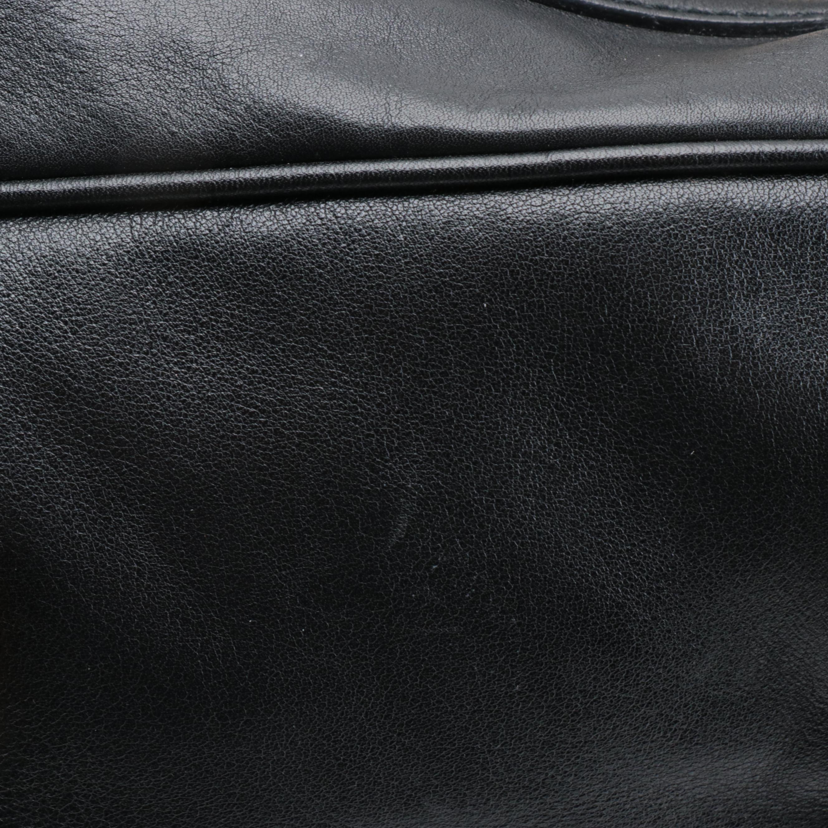 Gucci Bamboo Boston Bag in Black Leather