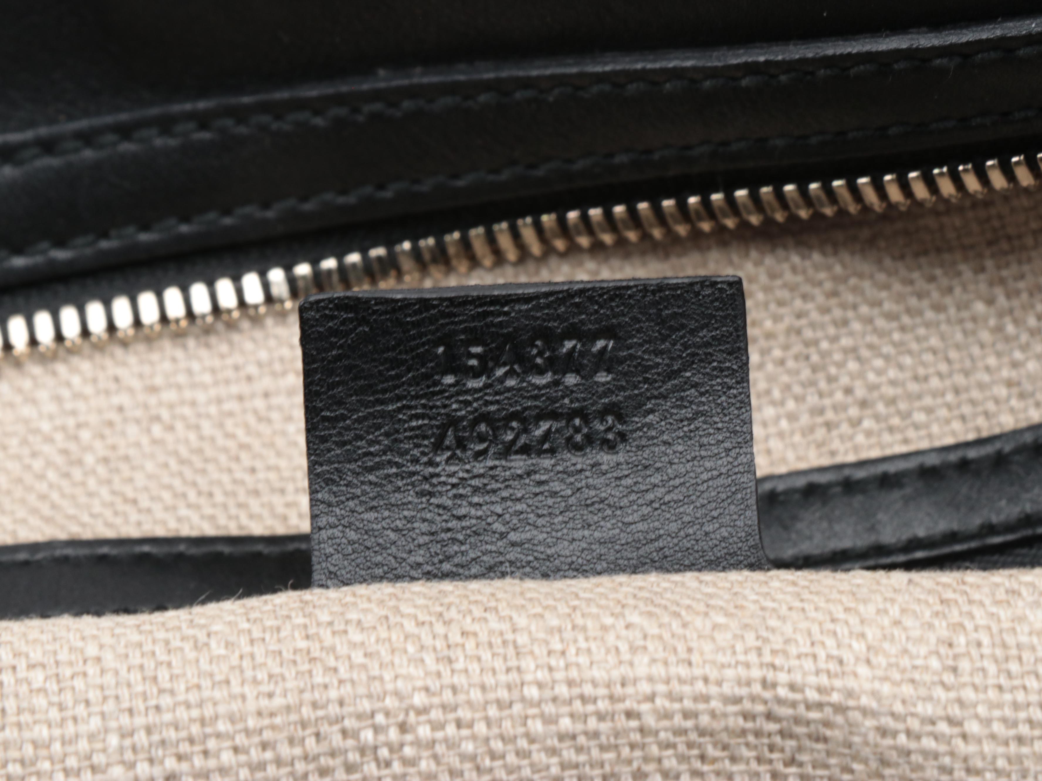 Gucci Bamboo Boston Bag in Black Leather