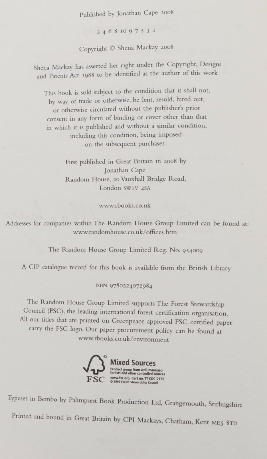 Signed First Edition Books Including "The Atmospheric Railway" by Shena Mackay