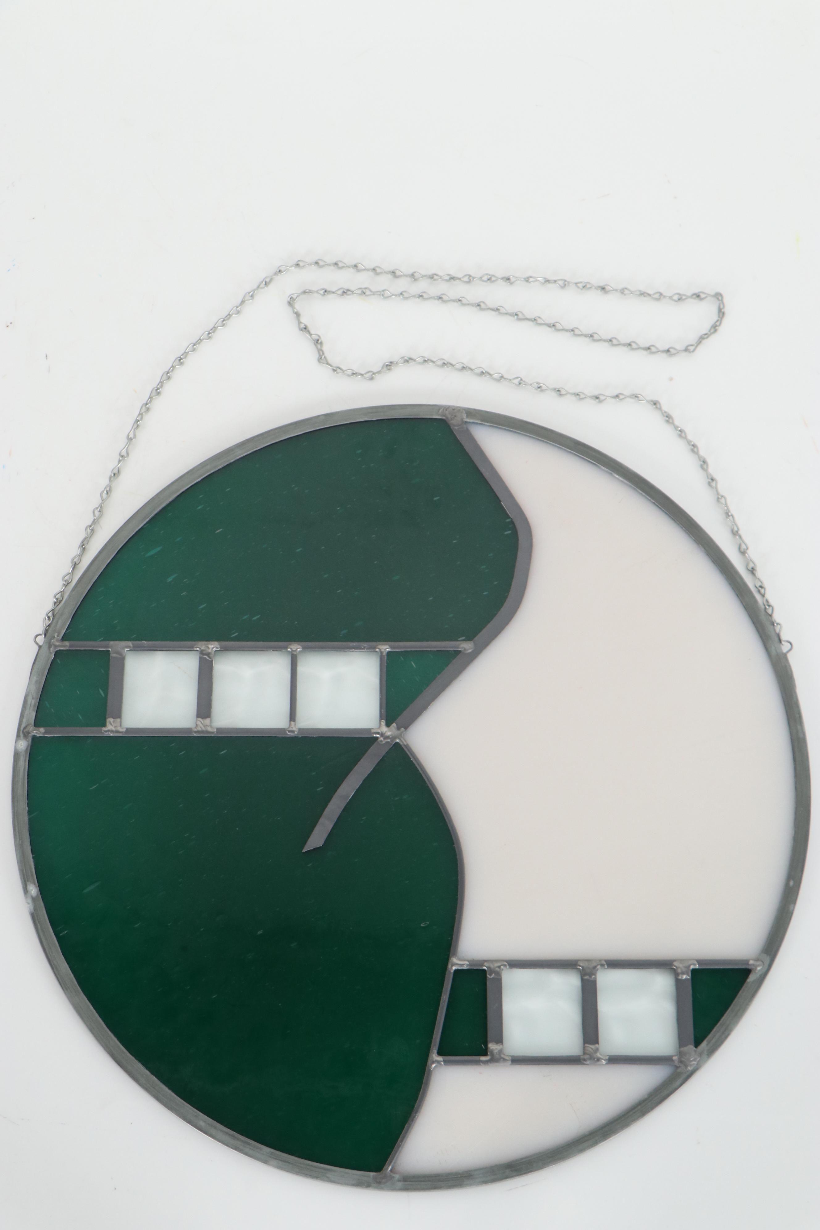 Abstract Leaded Acrylic Stained Glass Panel