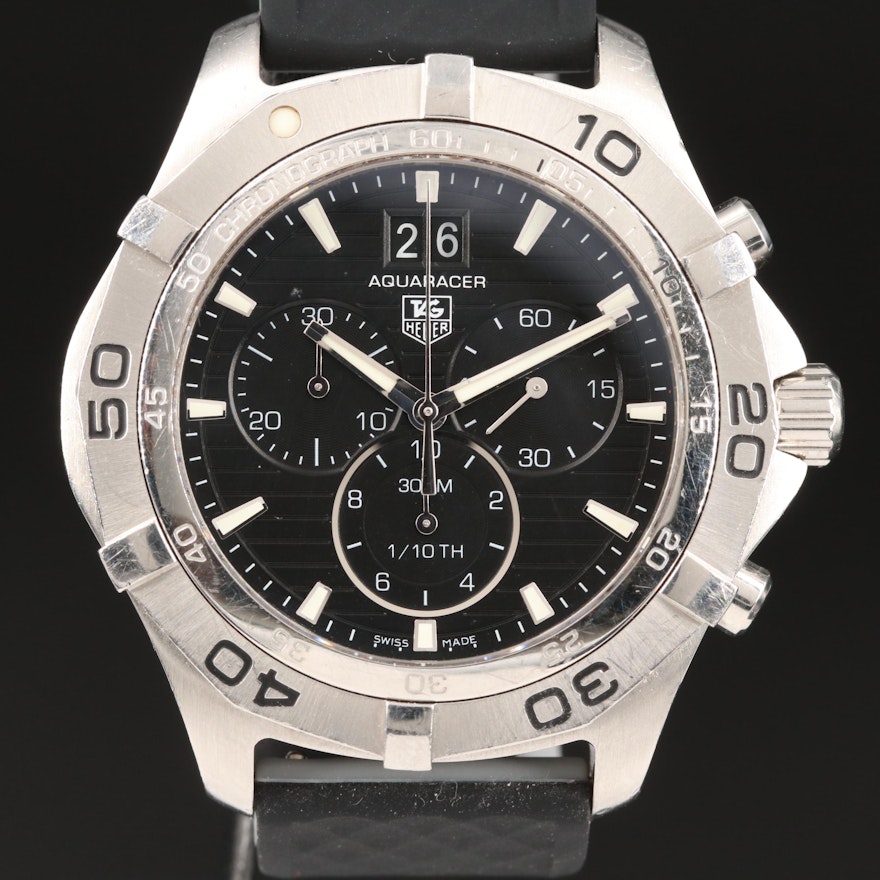 TAG Heuer "Aquaracer" 300M Chronograph Stainless Steel Quartz Wristwatch