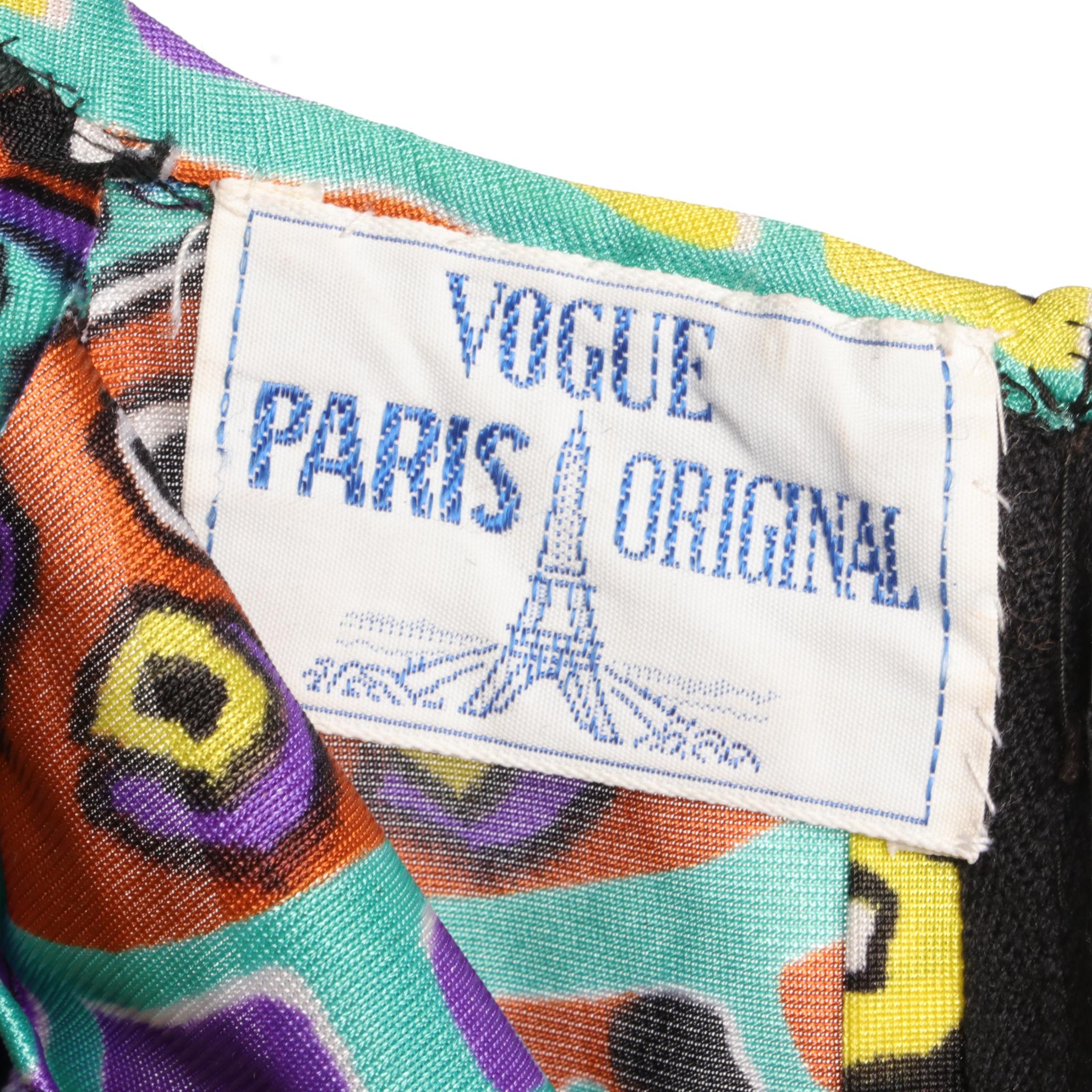 Vogue Paris Original Multicolor Print Long Sleeve Maxi Dress