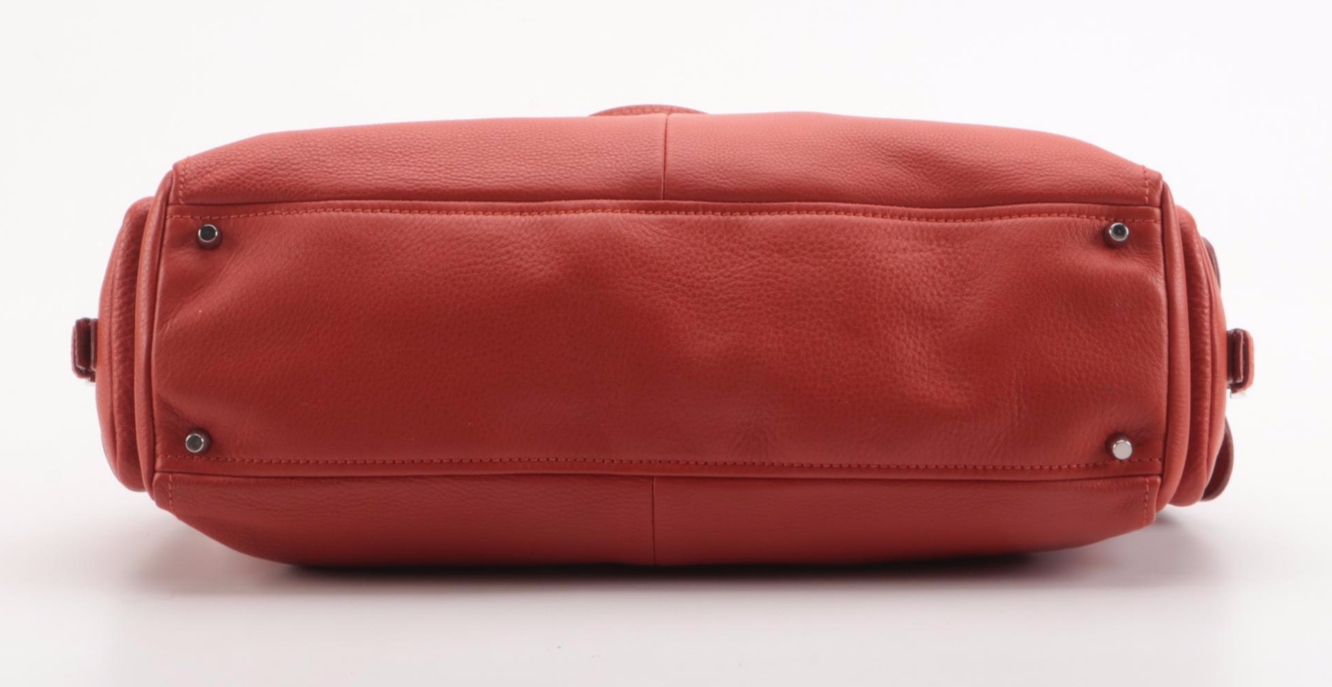 Prada Buckles Shopping Tote in Burnt Orange Vitello Daino Leather