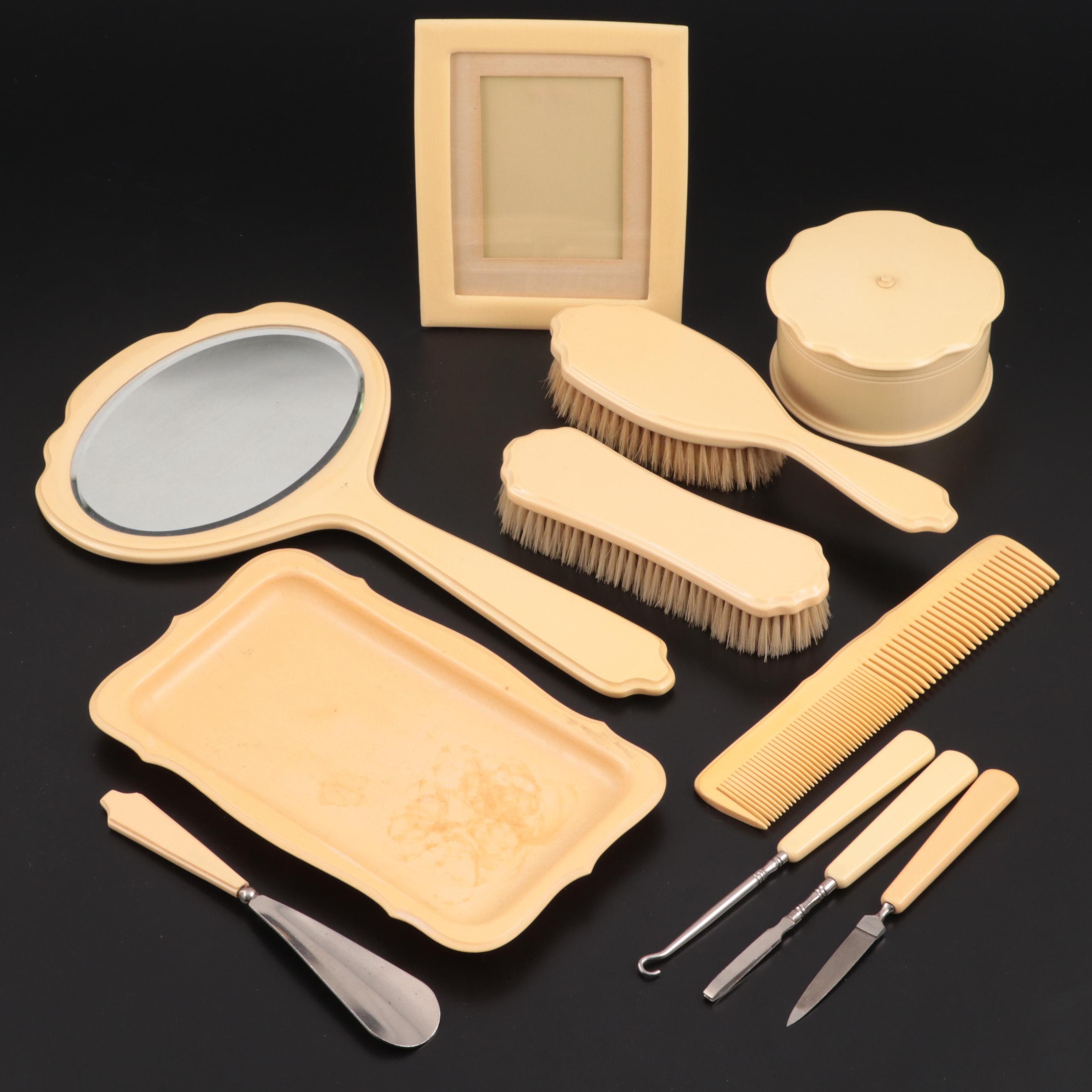 Fairfax "Ivory Fiberloid" and Other Celluloid Vanity Items