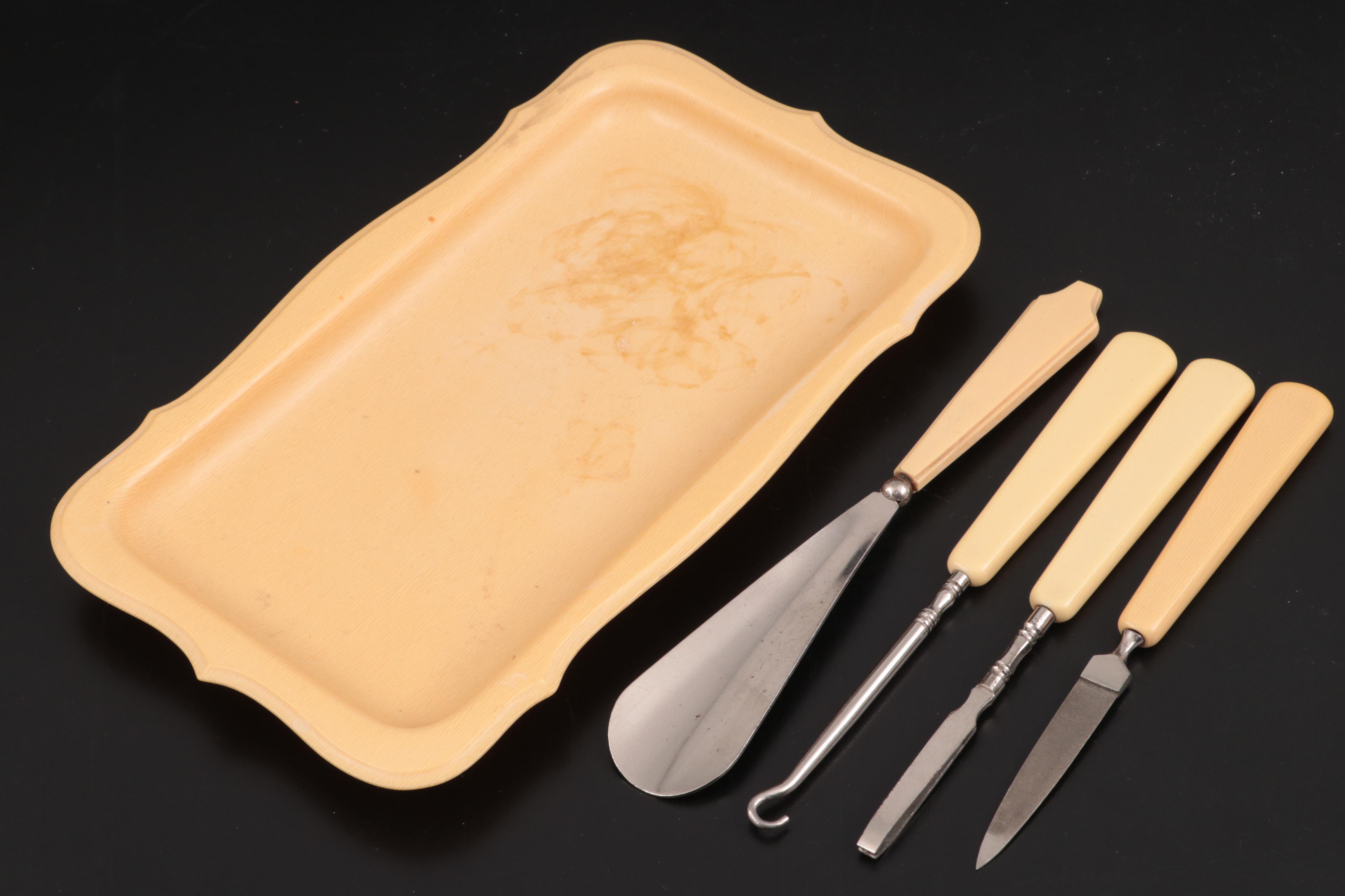 Fairfax "Ivory Fiberloid" and Other Celluloid Vanity Items