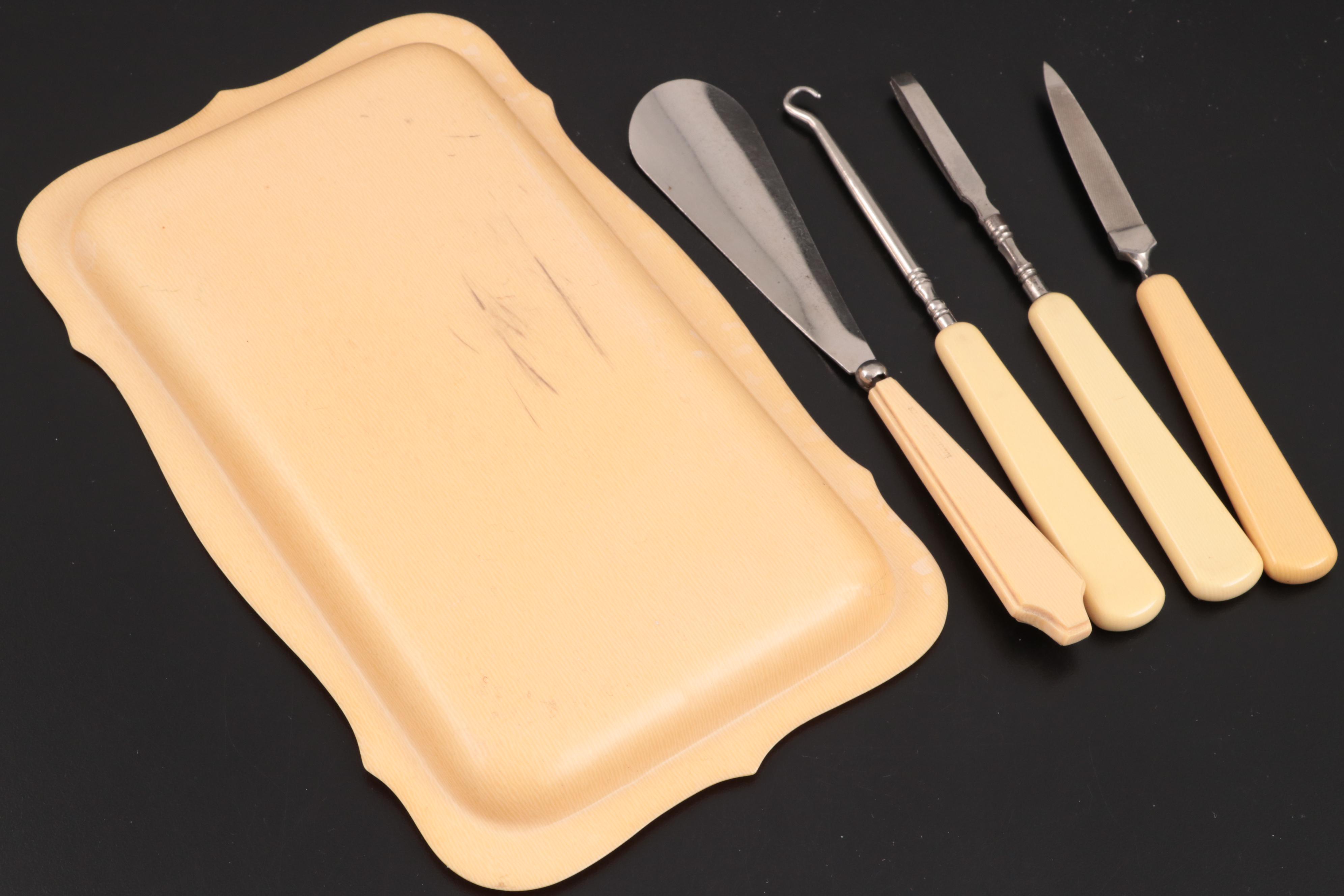 Fairfax "Ivory Fiberloid" and Other Celluloid Vanity Items