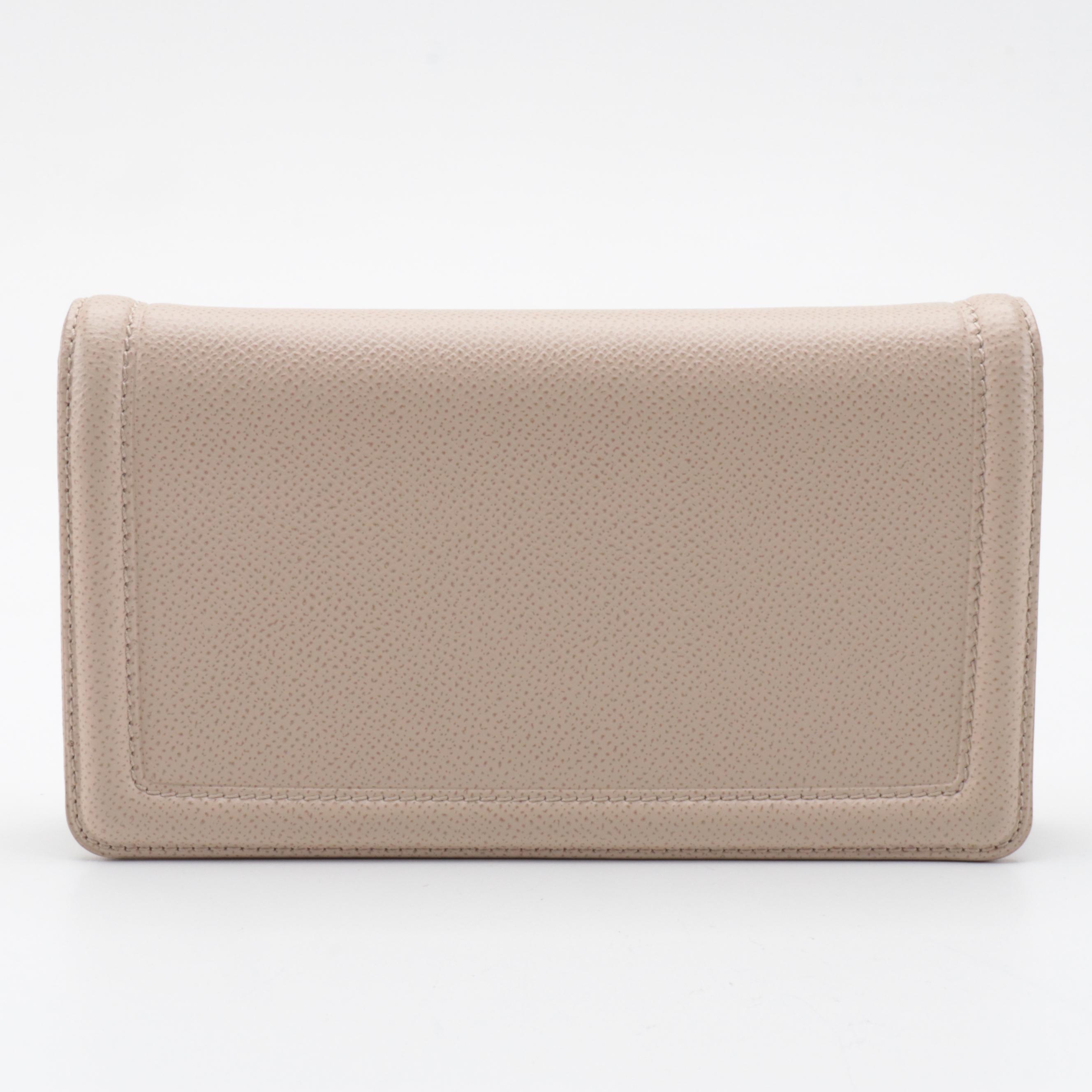 Salvatore Ferragamo Miss Vara Wallet on Chain in Beige Leather