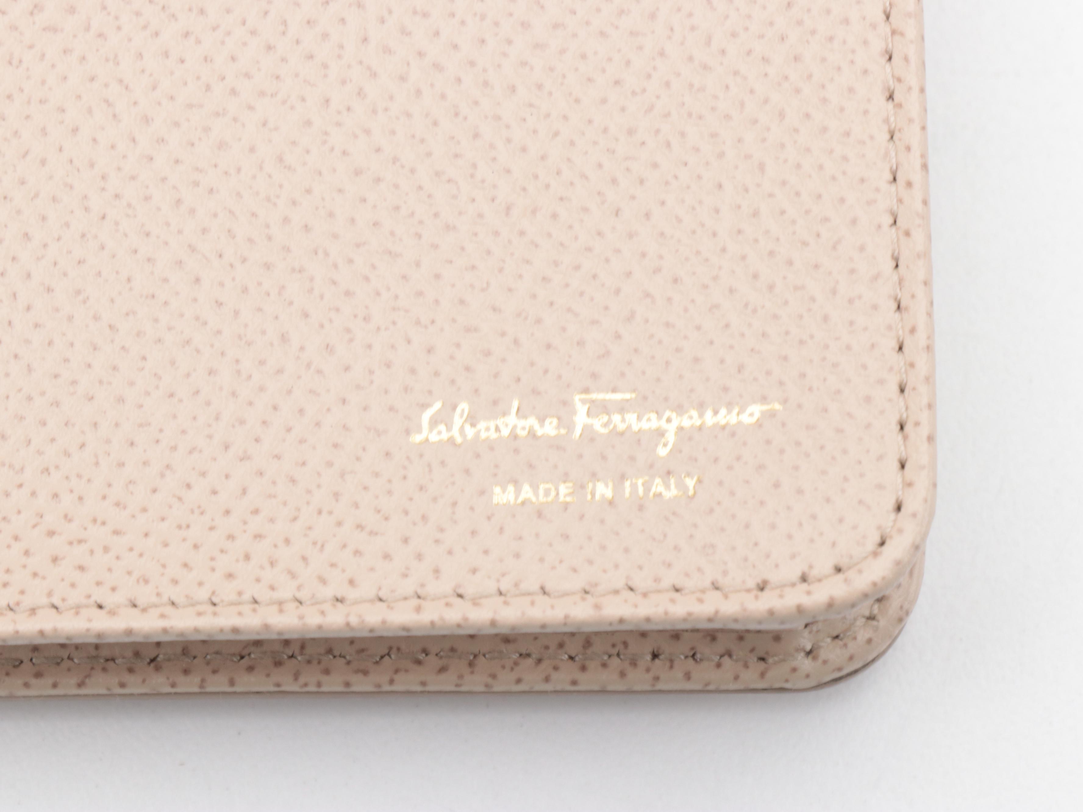 Salvatore Ferragamo Miss Vara Wallet on Chain in Beige Leather