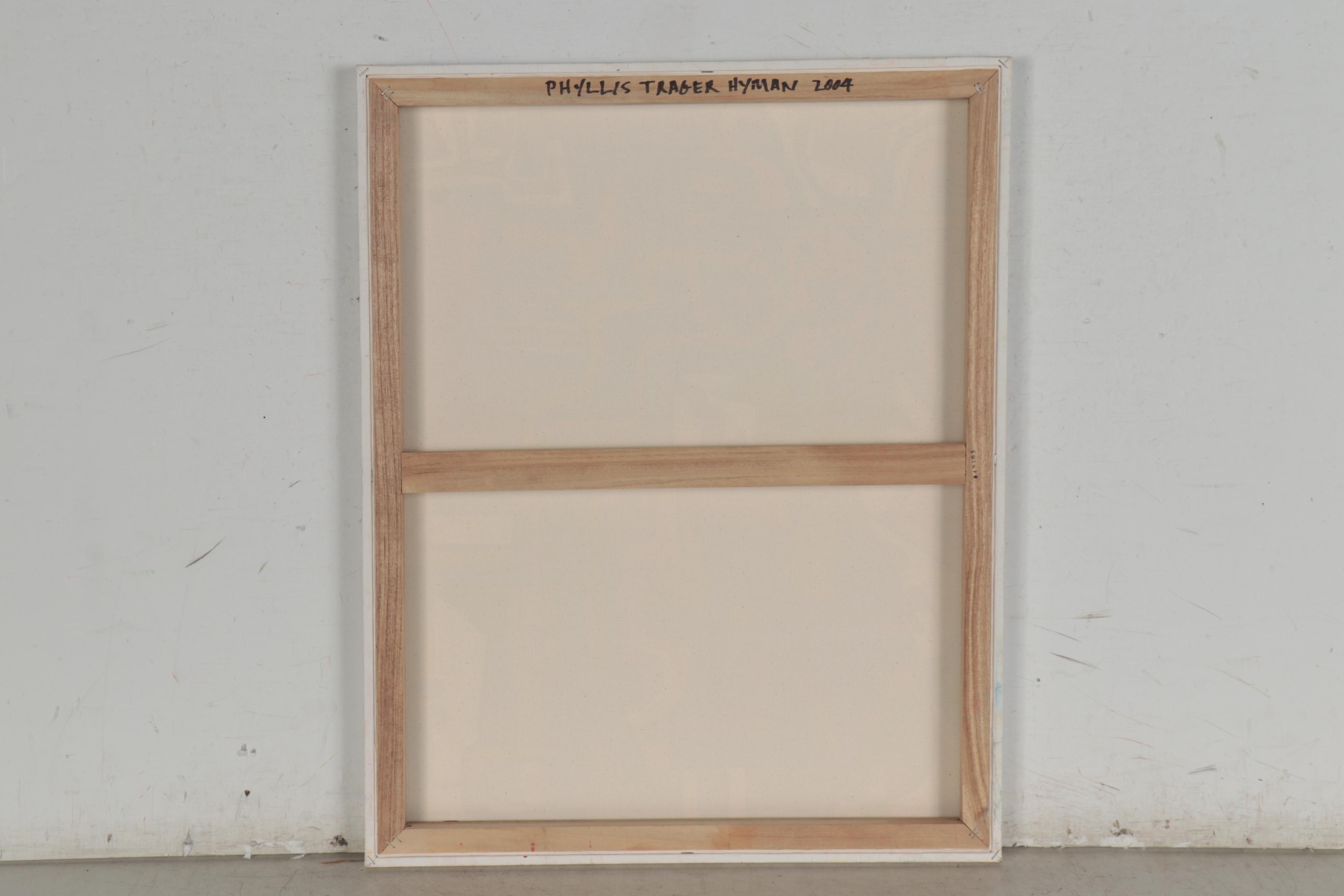 Phyllis Trager Hyman Abstract Acrylic Painting "Beach Sky," 2004