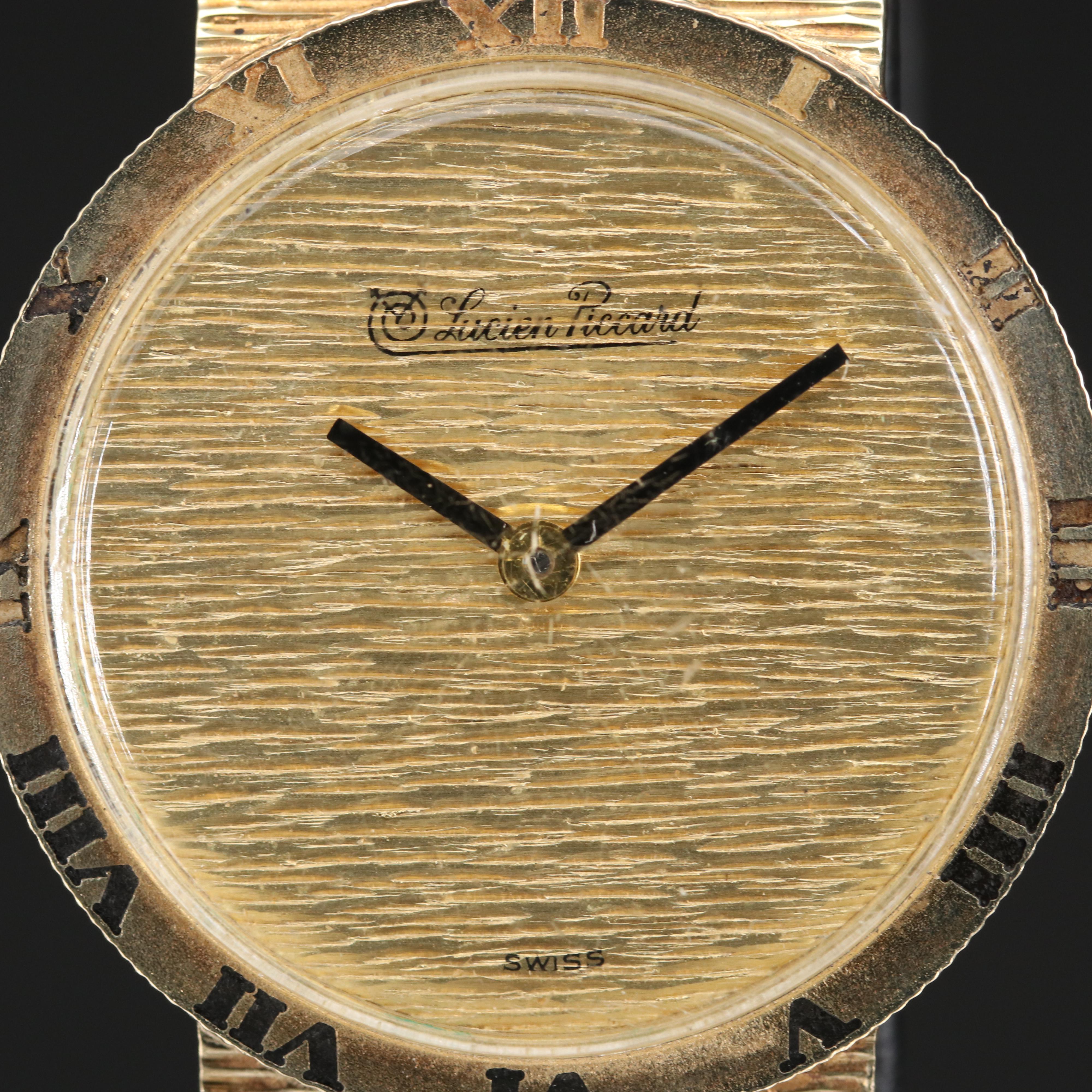 Vintage Lucien Piccard 14K Gold Stem Wind Watch