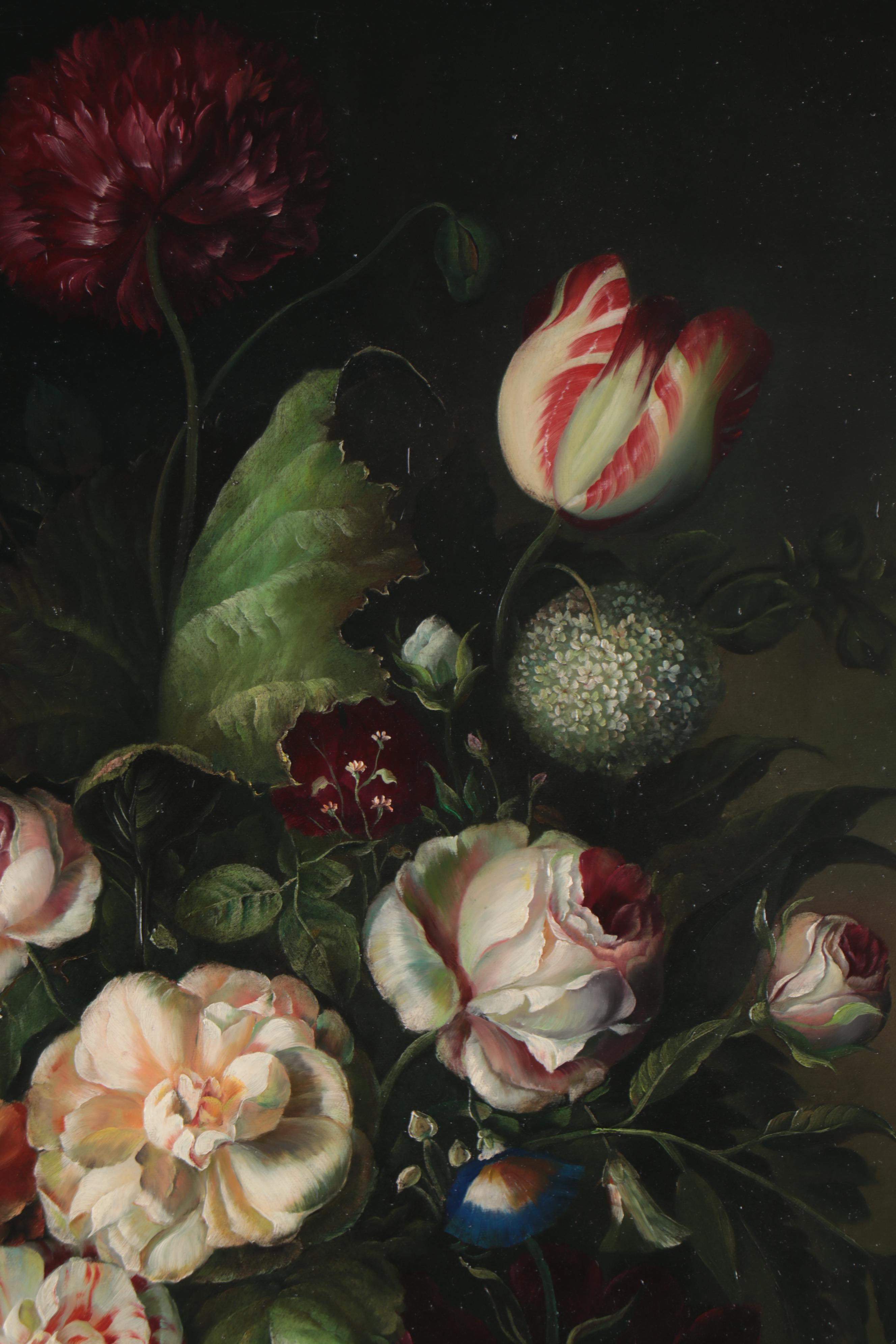 Dutch Style Floral Still Life Oil Painting, 21st Century