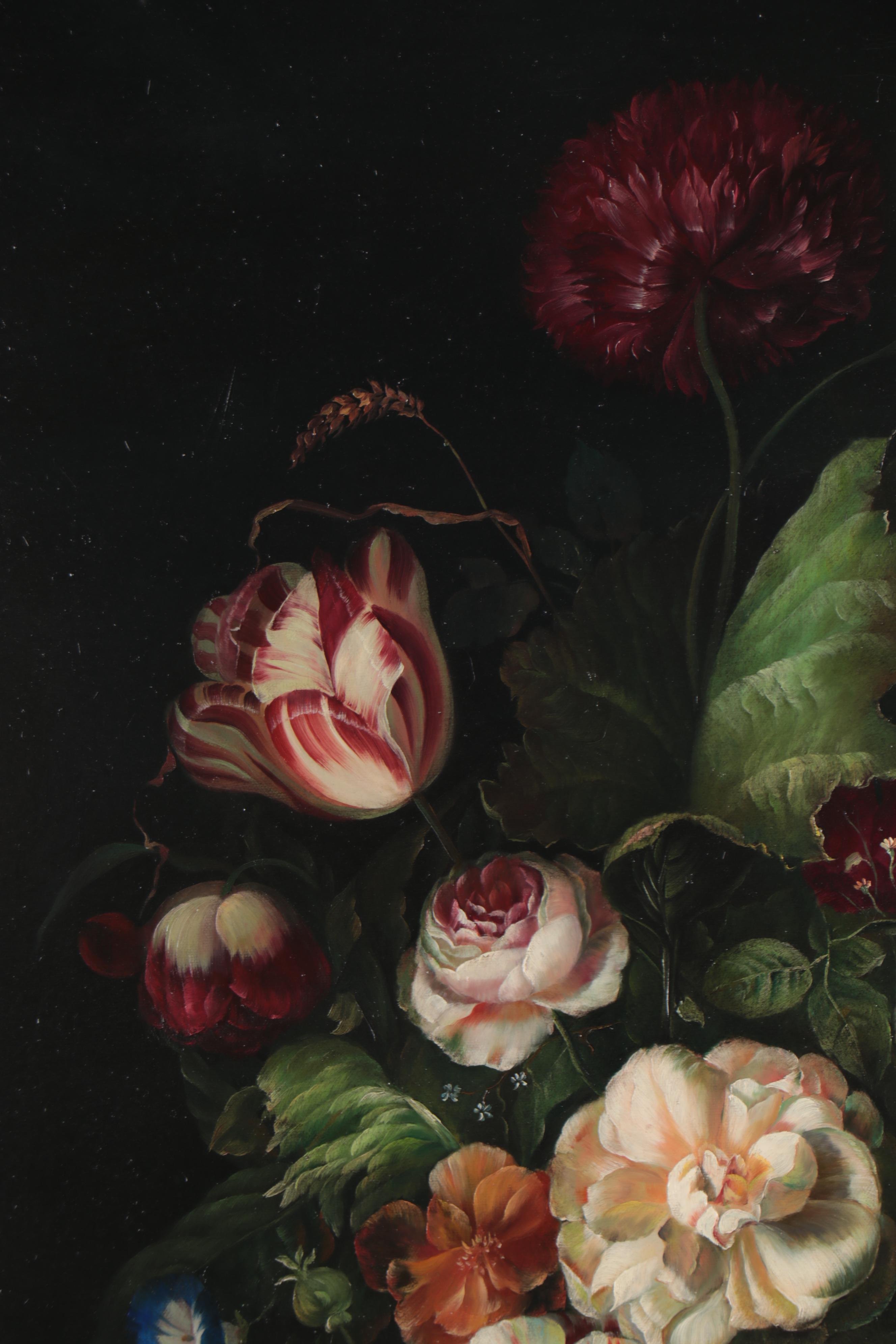 Dutch Style Floral Still Life Oil Painting, 21st Century