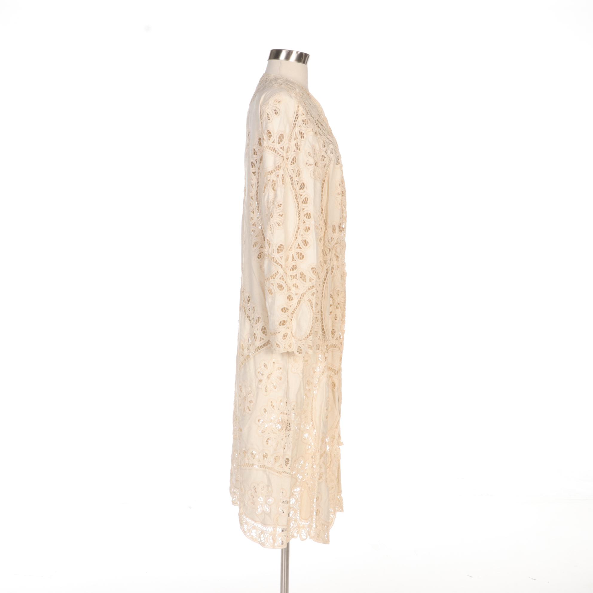 Lim's Battenburg Silk Lace Duster Jacket