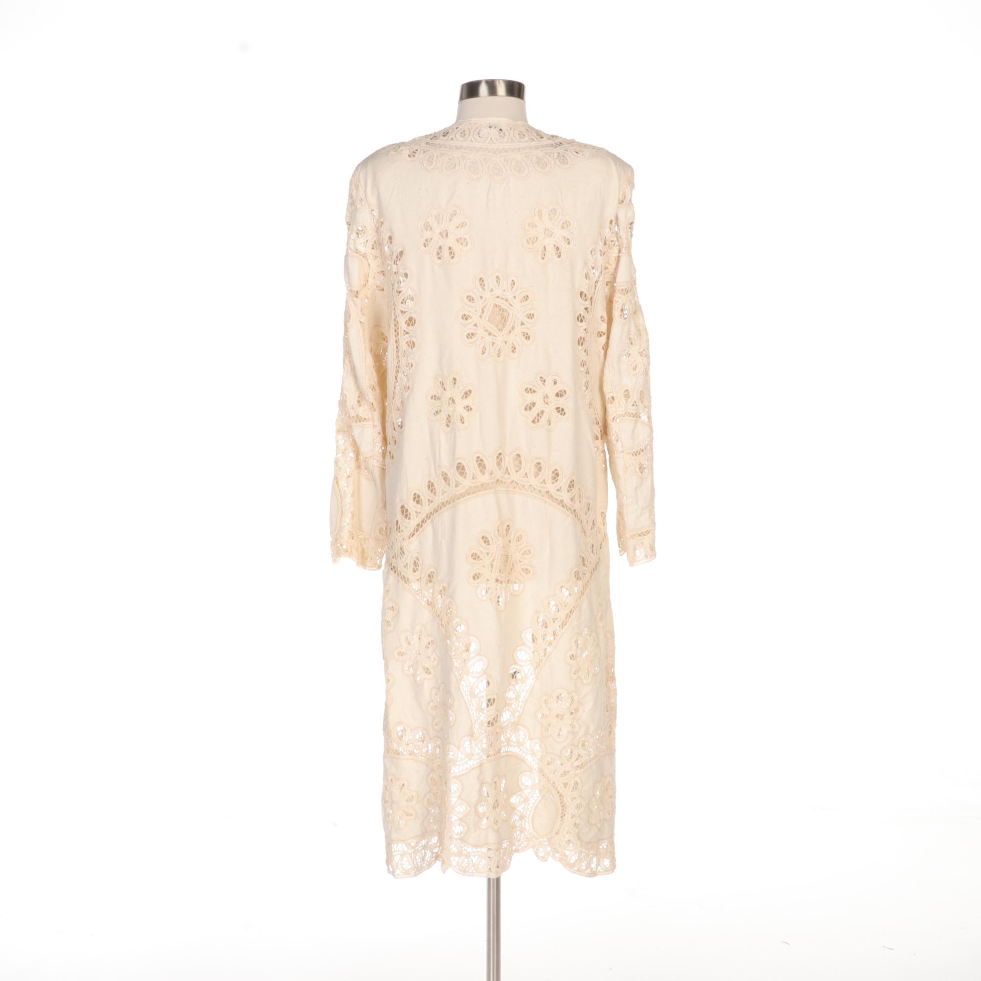 Lim's Battenburg Silk Lace Duster Jacket