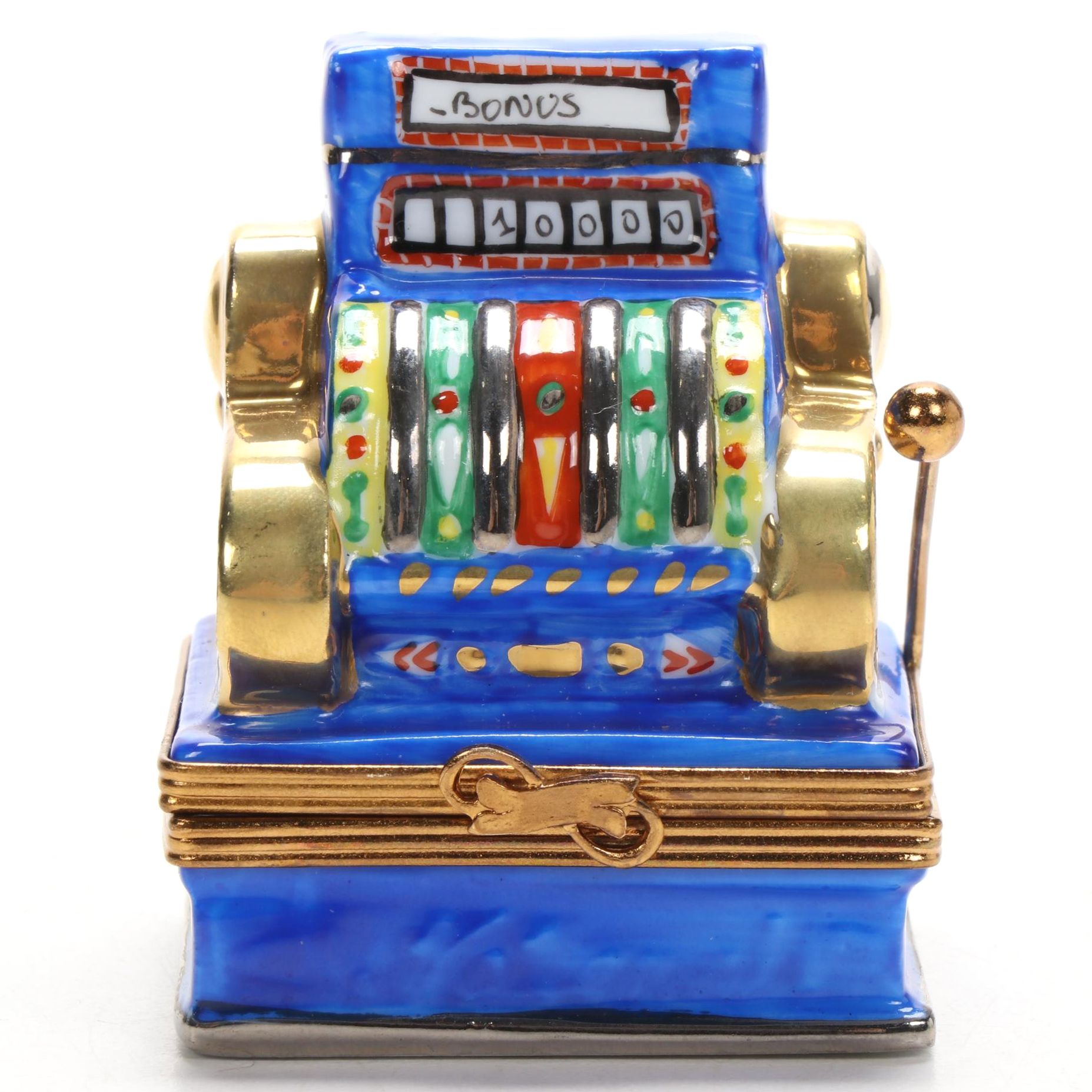 Hand-Painted Slot Machine Porcelain Limoges Box