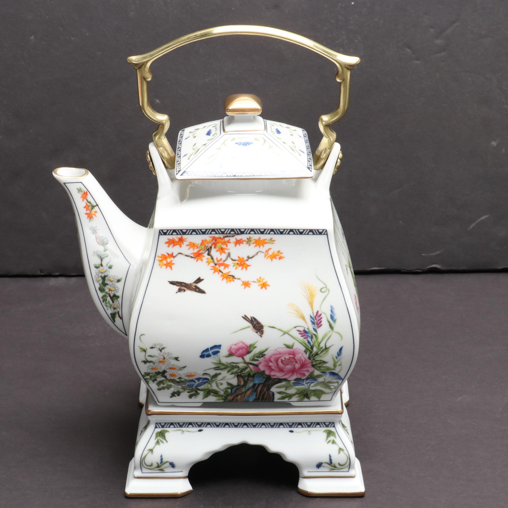 Naoko Nobata for Franklin Mint "Birds and Flowers of the Orient" Tea Set, 1989